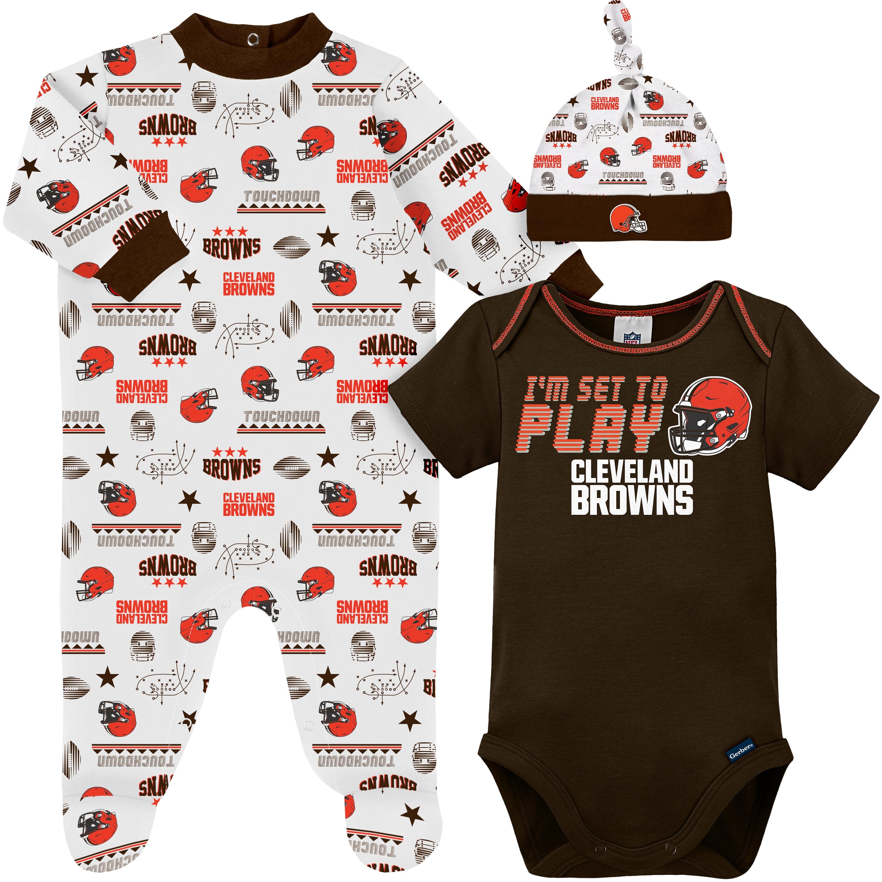 Cleveland Browns Newborn & Infant Too Much Love Two-Piece Bodysuit