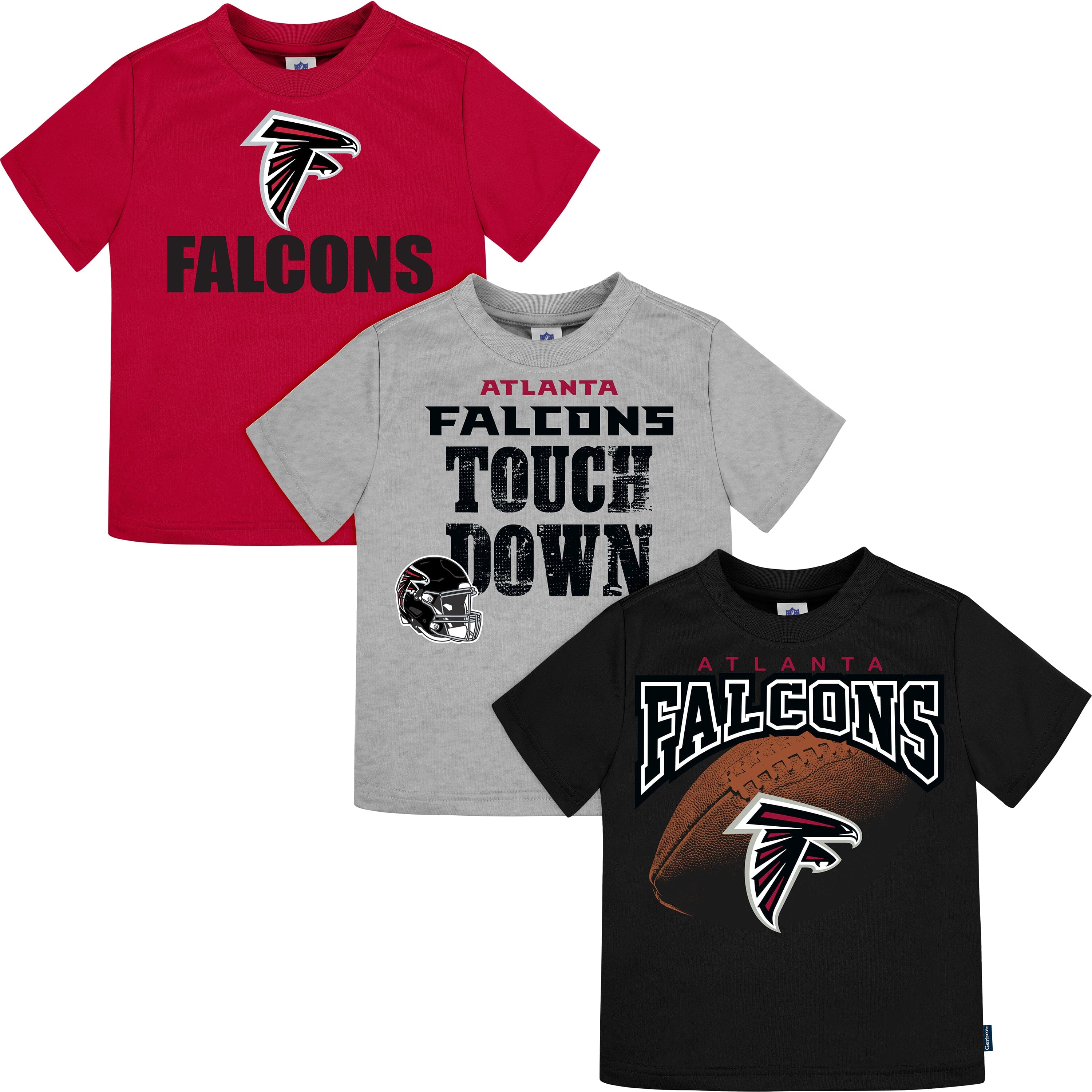 NFL 3-Pack Baby & Toddler Boys Falcons Short Sleeve Shirts - 12mo