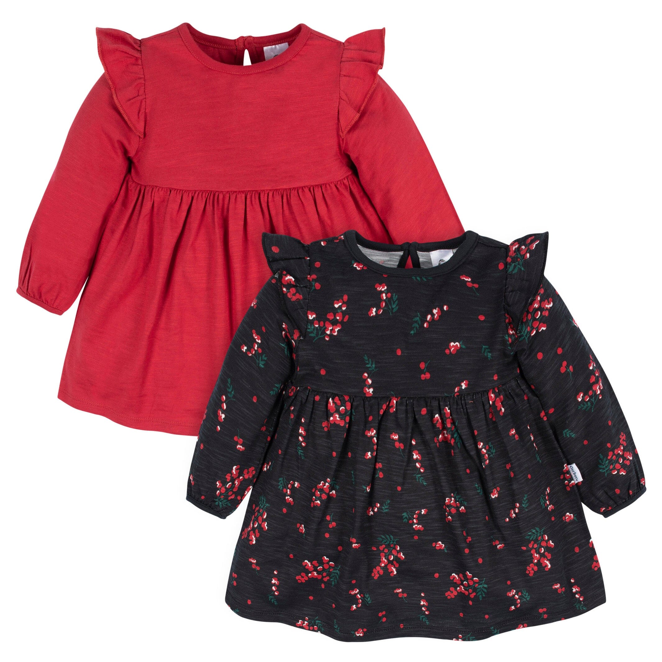 Baby Girls' Dress Cotton Clothes Top Pant Set 2-3 Years Red Black