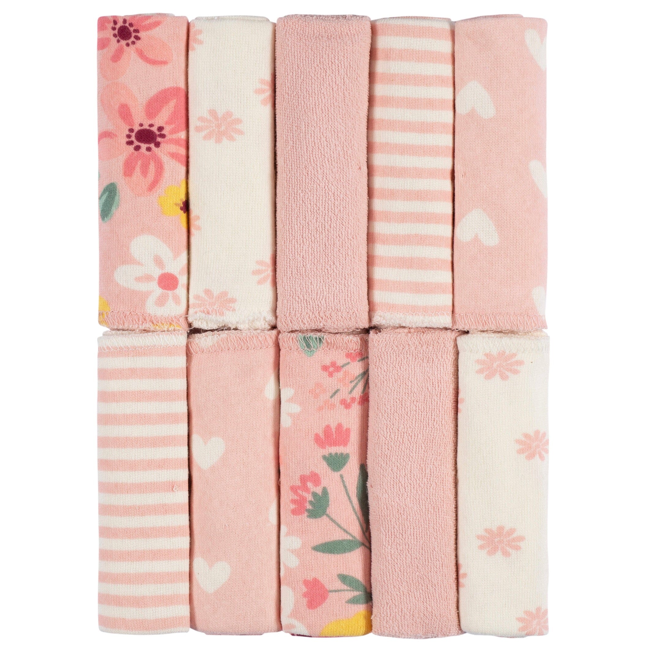 10 Pack Baby Girls Kitty Floral Washcloths Gerber Childrenswear