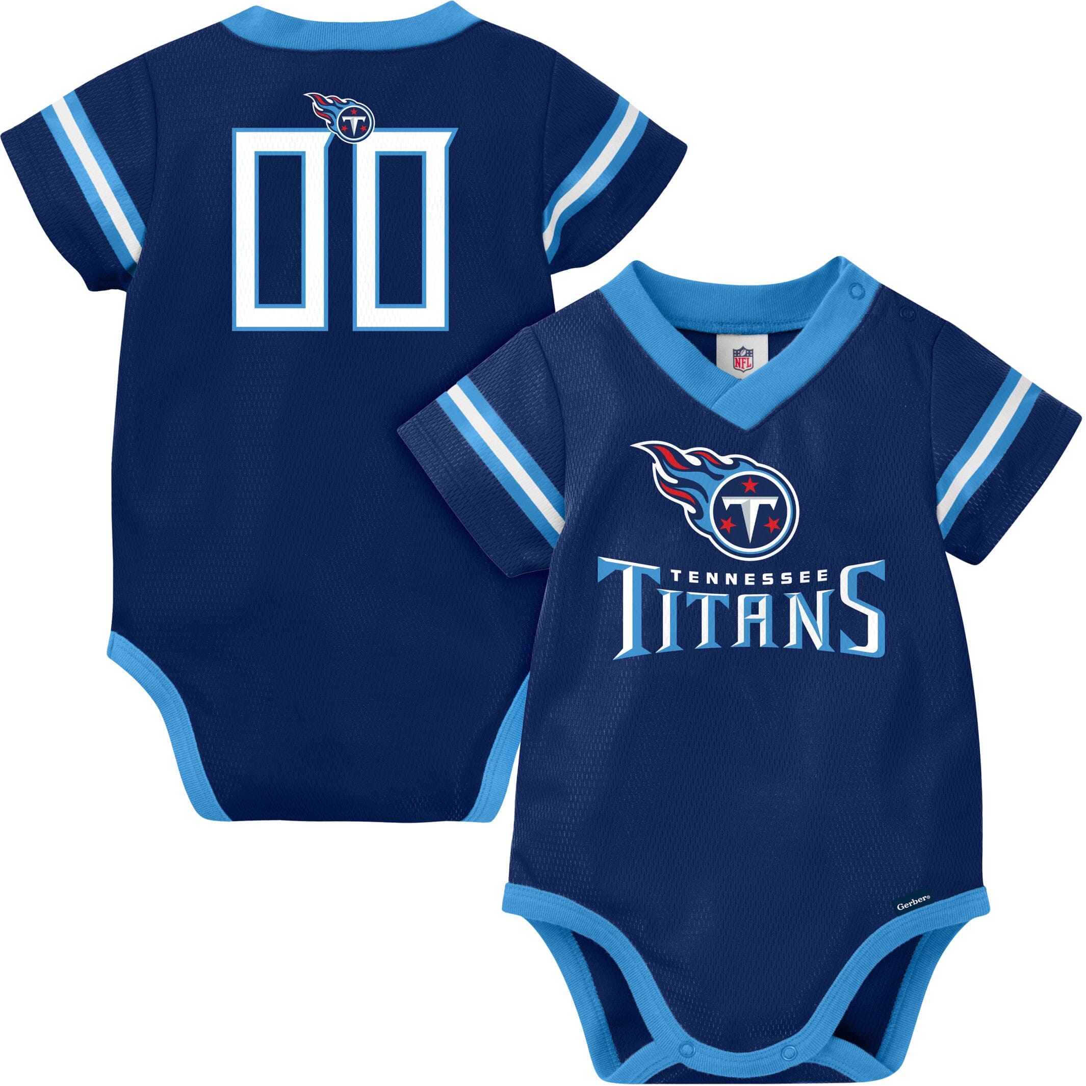 NFL Baby Boys Titans Short Sleeve Jersey Bodysuit - 0-3Mo