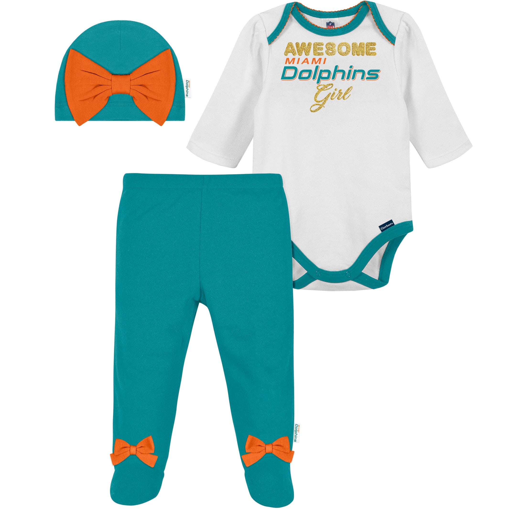 NFL, Pajamas, Nfl Miami Dolphins Kids Pajama Set