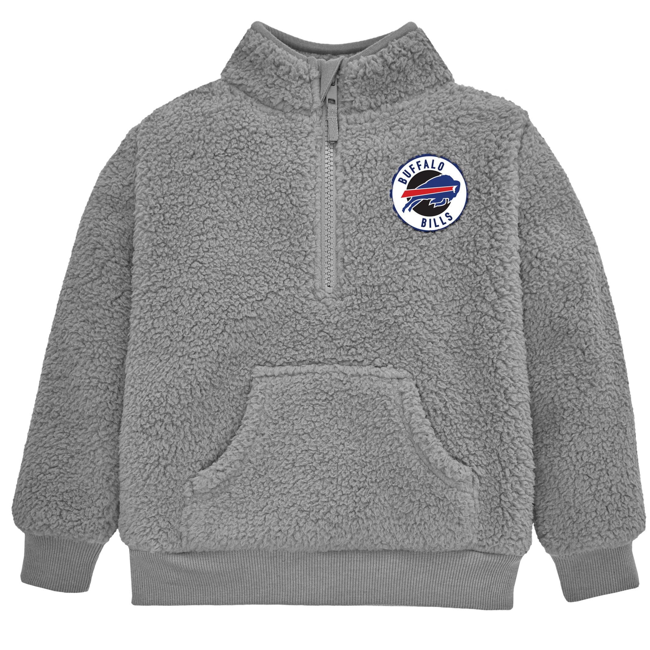 Women's Gray Buffalo Bills Sherpa Quarter-Zip Pullover Jacket