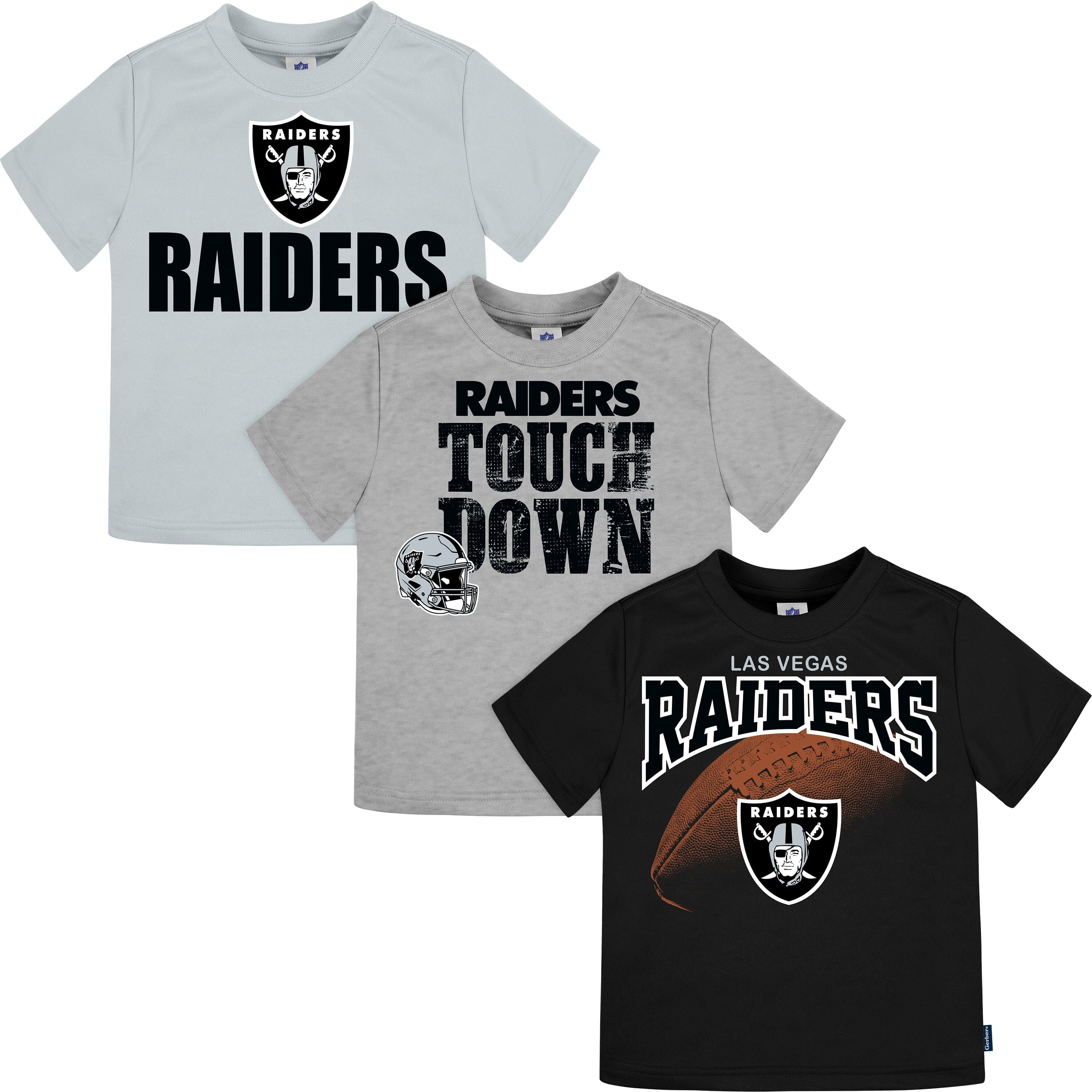 3 Pack Baby Toddler Boys Raiders Short Sleeve Shirts Gerber Childrenswear