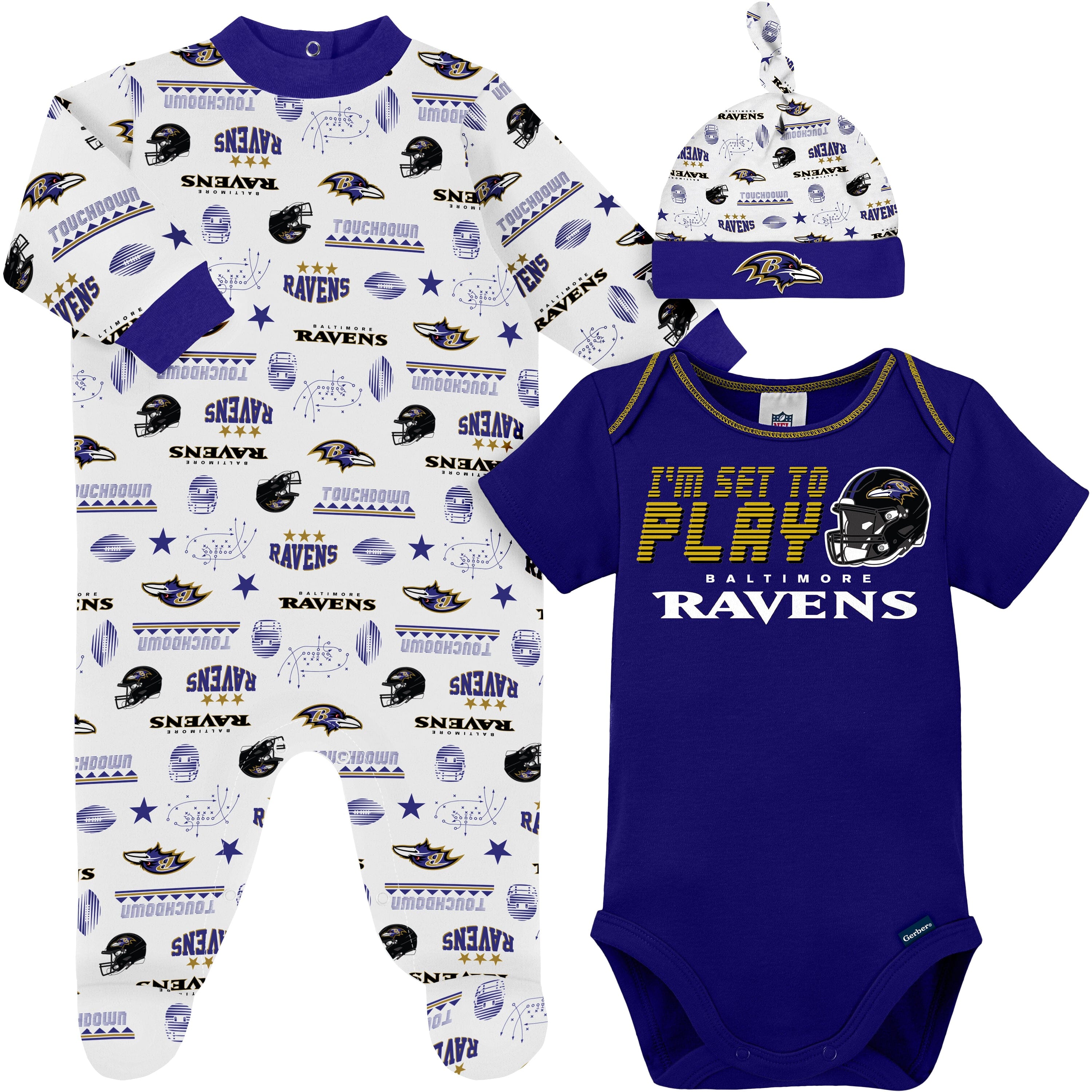 Baltimore Ravens 3-Pack Boys Short Sleeve Tee Shirts – Gerber Childrenswear