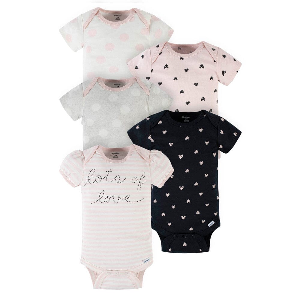 5-Pack Baby Girls Lavender Garden Onesies® Bodysuits – Gerber