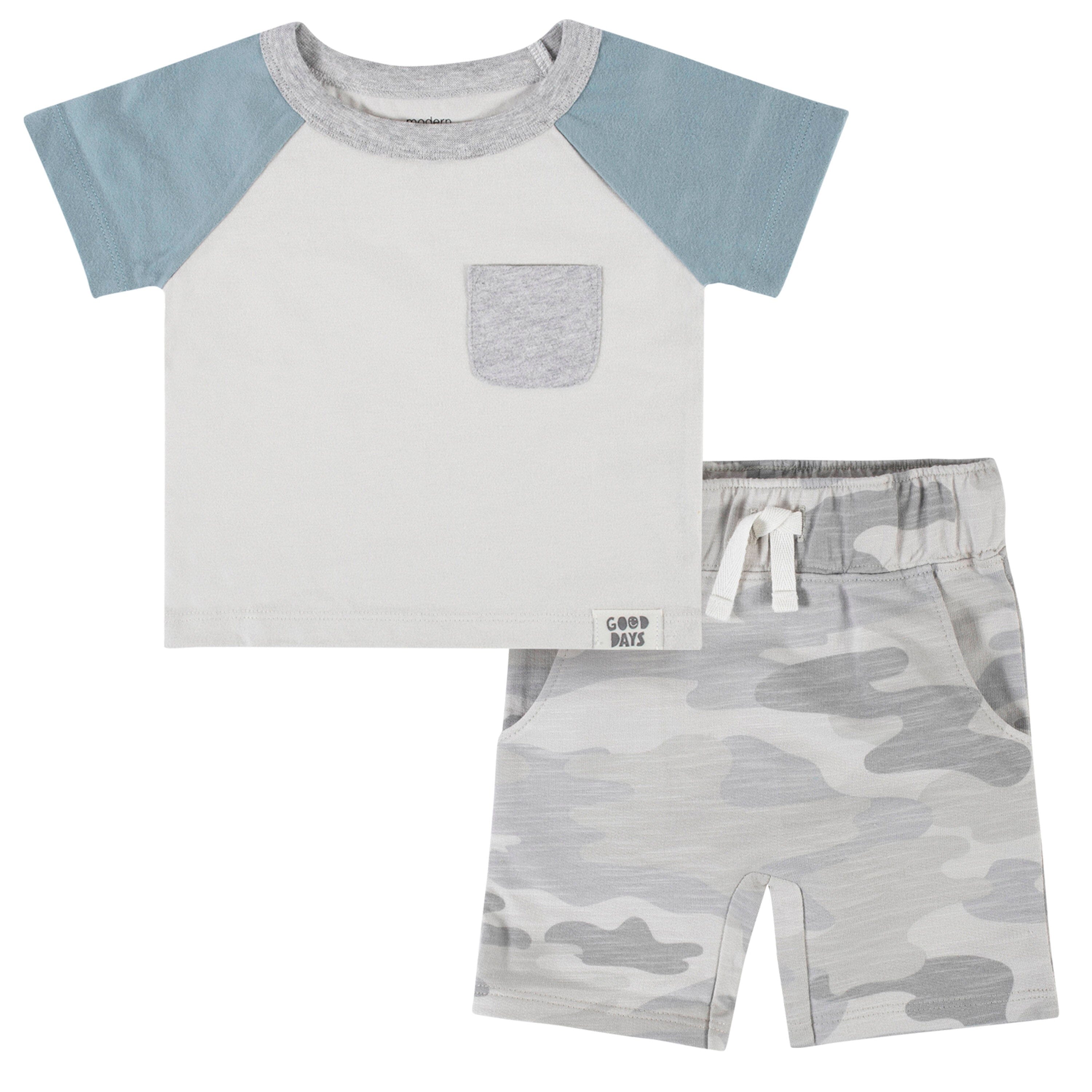 Boys Gerber Set Camo Blue 2-Piece Childrenswear Baby – Shorts & Top
