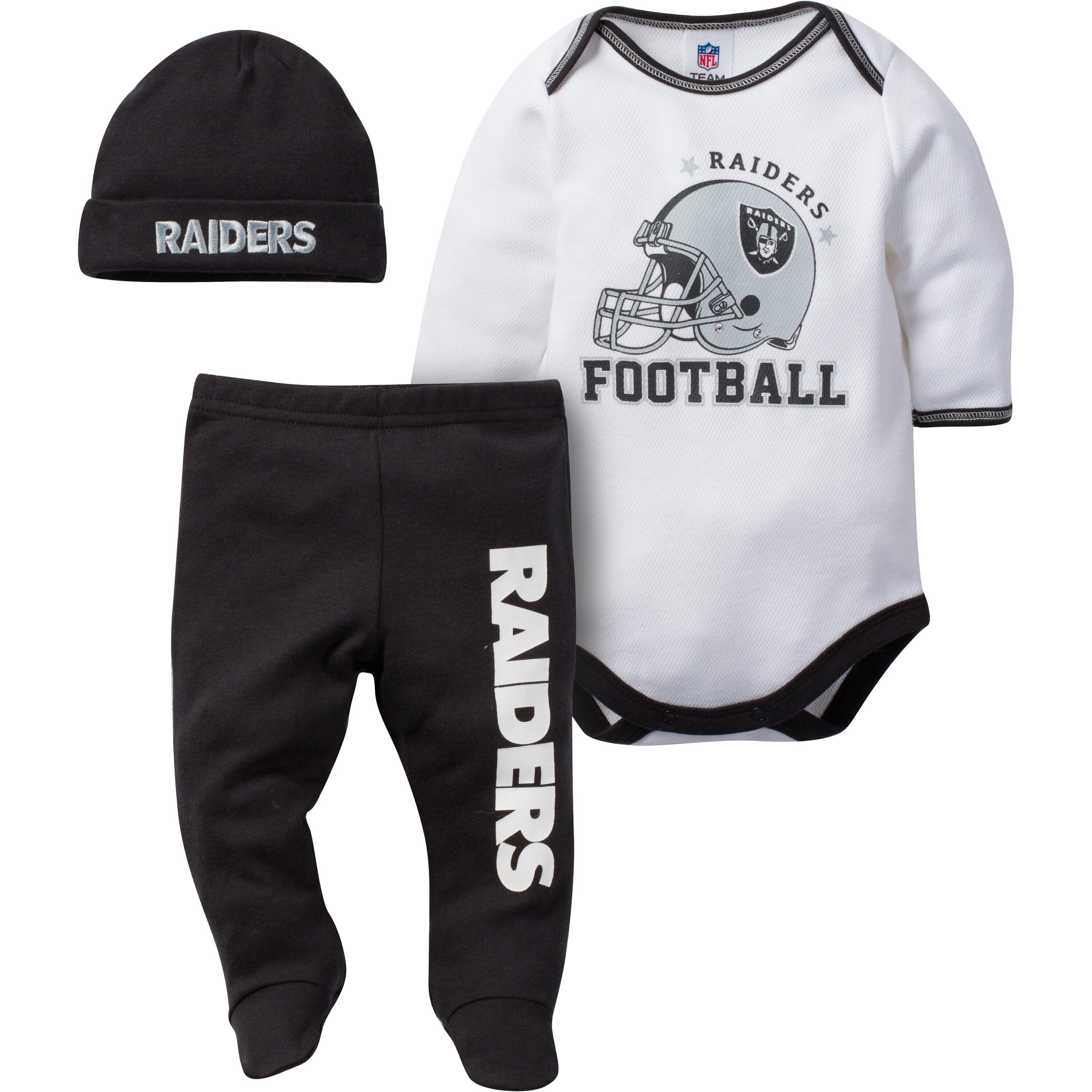 Gerber Raiders Baby Boys 3-Piece Bodysuit, Pant, and Cap Set