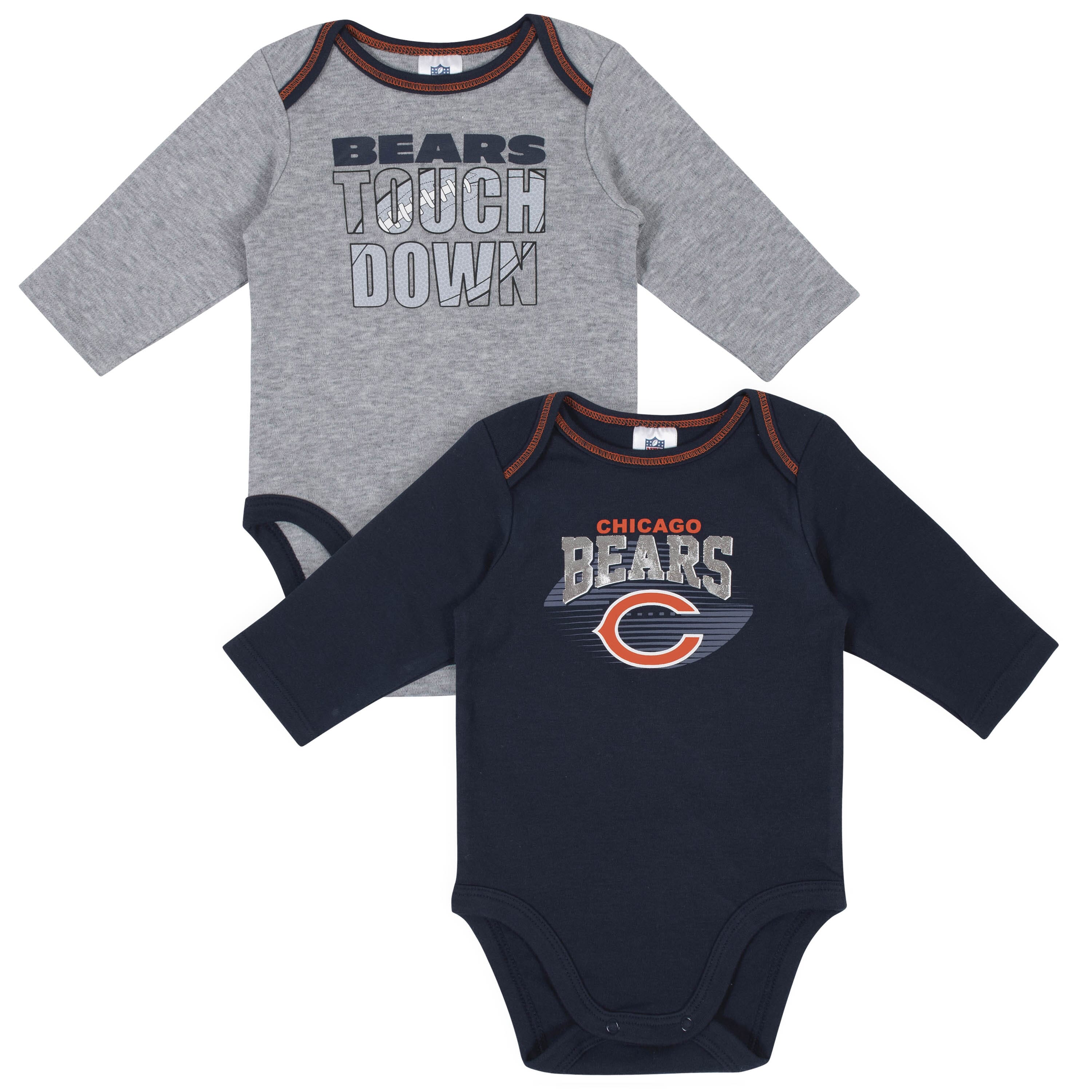 NFL Chicago Bears Baby Girls Short Sleeve Bodysuit Set, 3-Pack