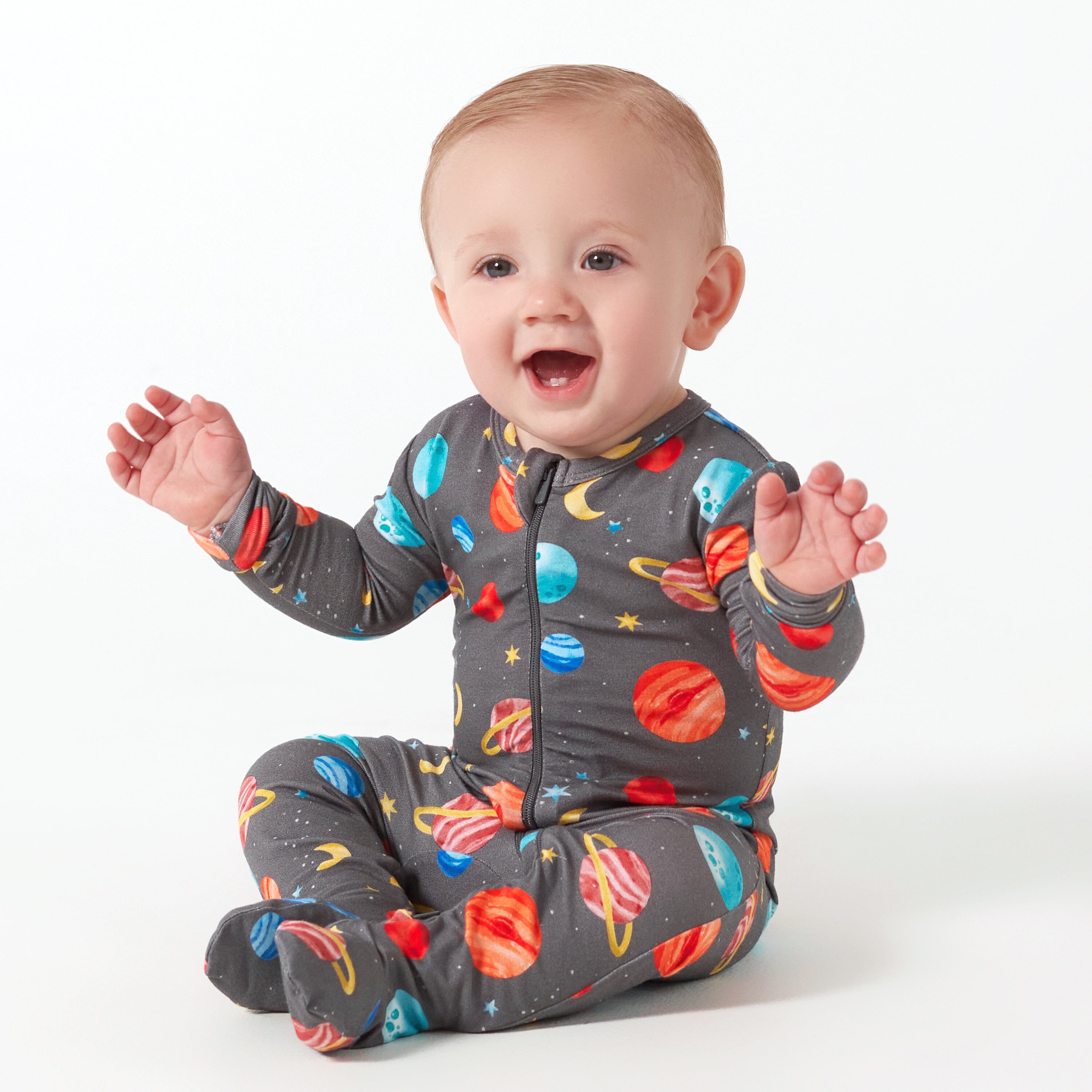 Baby & Toddler Outer Space Buttery Soft Viscose Made from Eucalyptus Snug  Fit Footed Pajamas