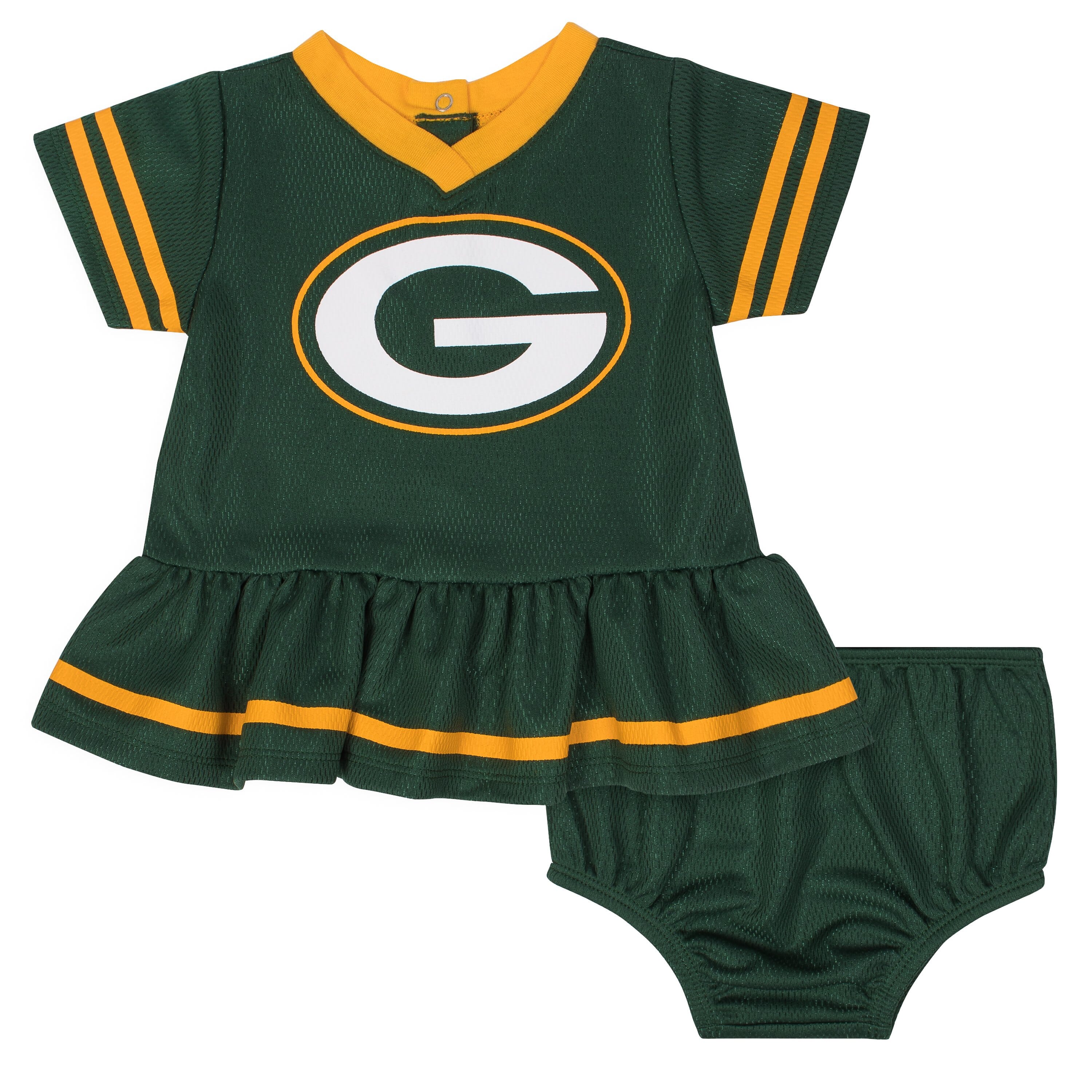 Baby Girls Green Bay Packers Cheerleader Dress and Diaper Cover