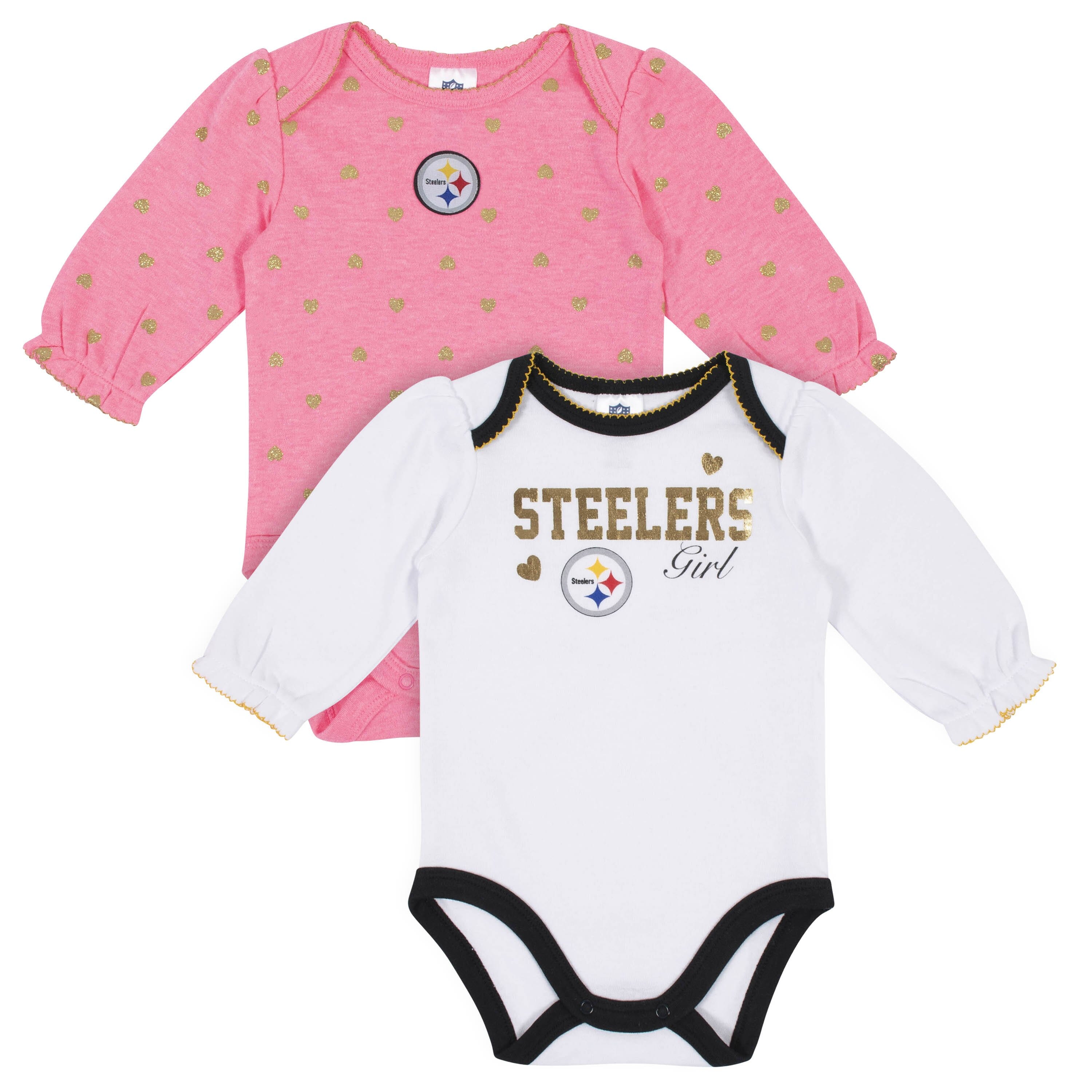 Pittsburgh Steelers Baby Girl Outfit, 3pc Set