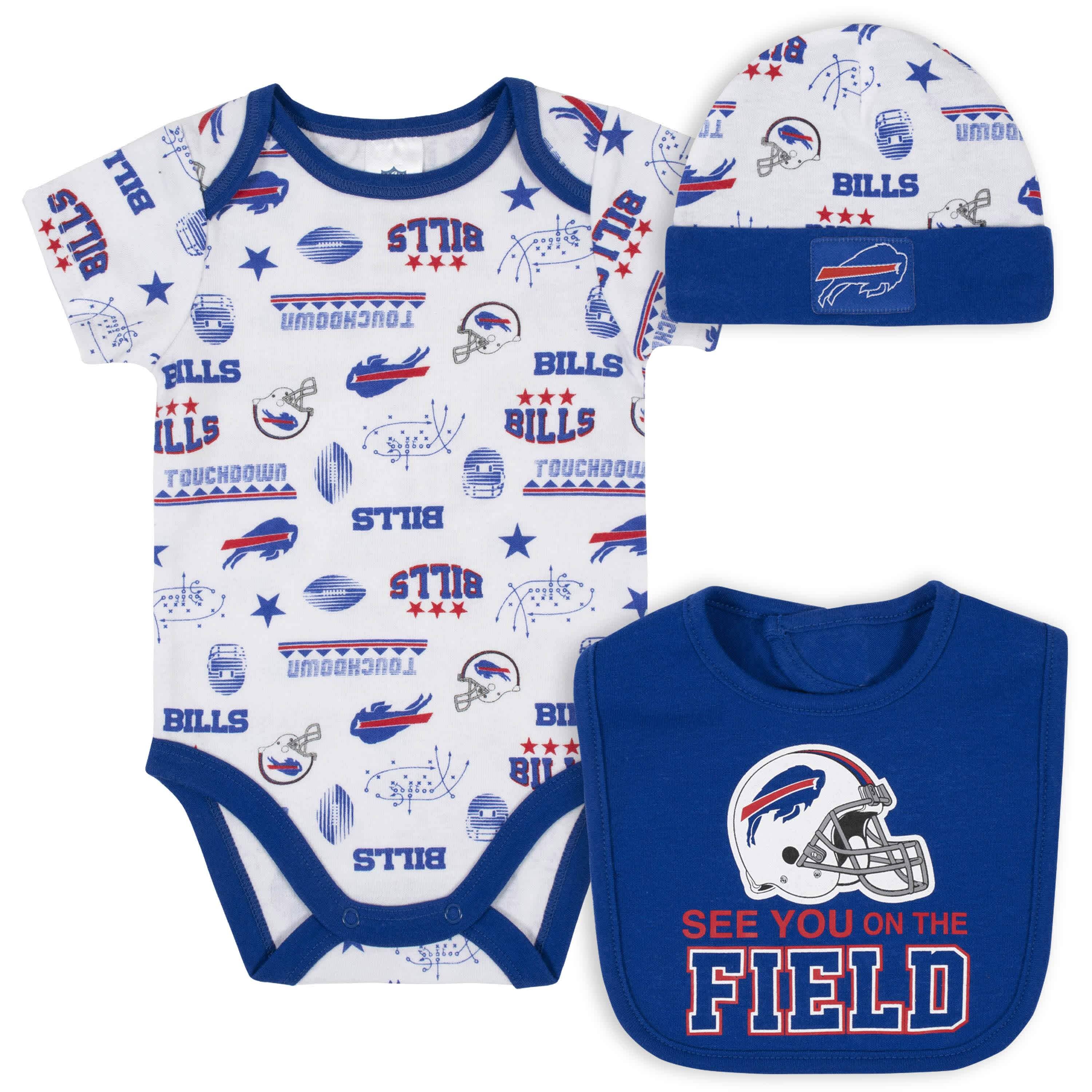 NFL Buffalo Bills Baby Girls' Onesies 3pk Set - 18M