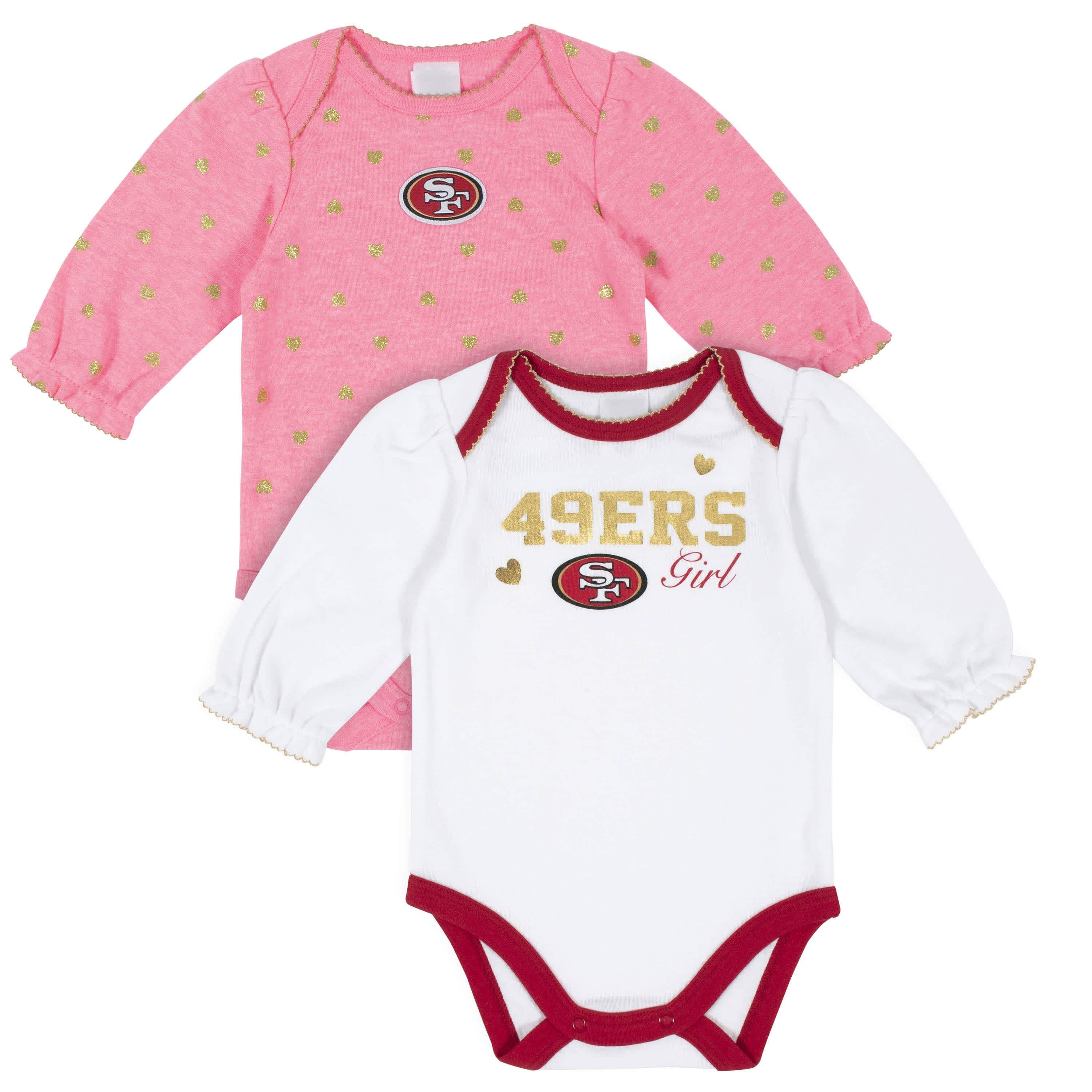 NFL San Francisco 49ers Baby Girls' Onesies 3pk Set - 3-6M