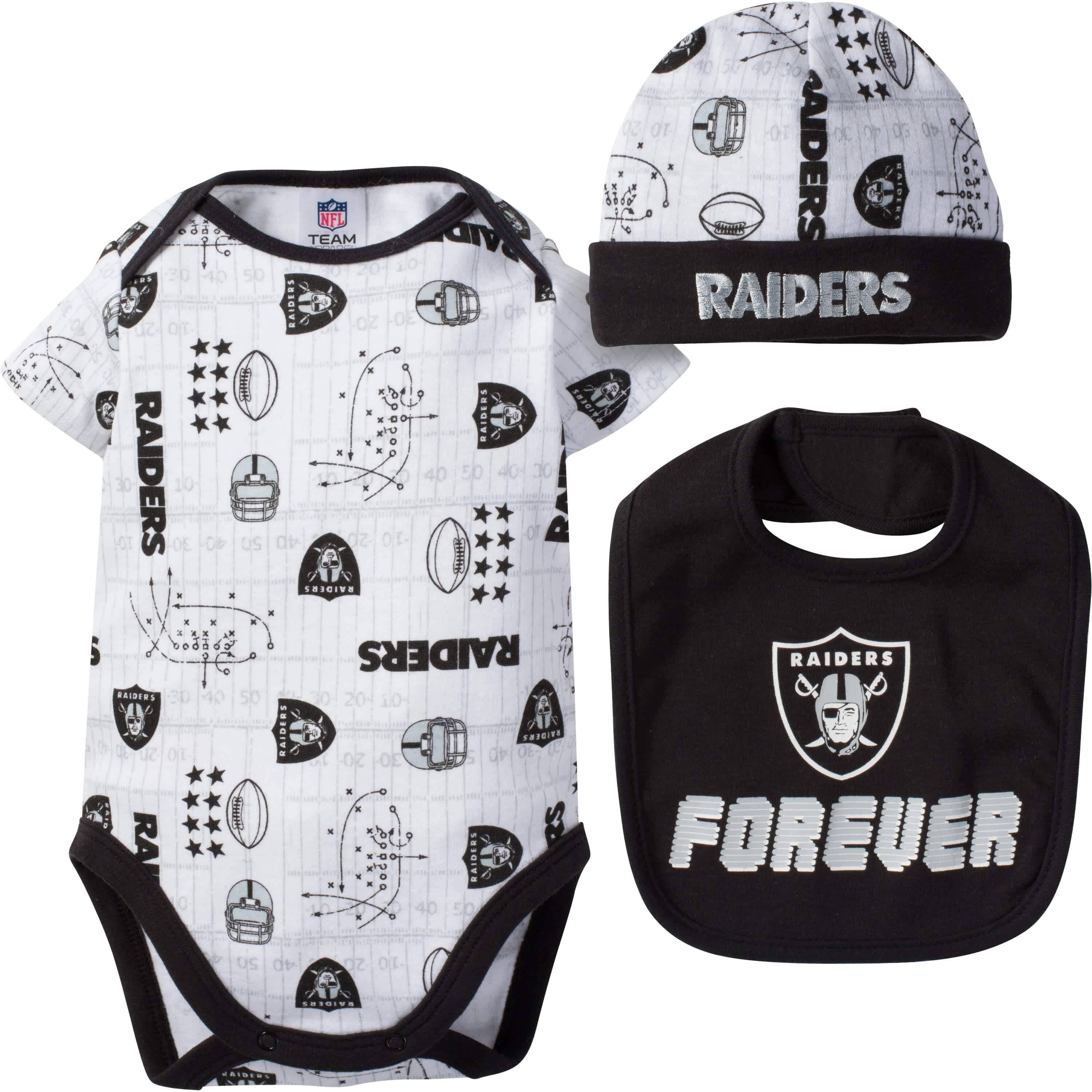 NFL Seattle Seahawks Baby Boys Bodysuit, Bib and Cap Outfit Set, 3-Piece 