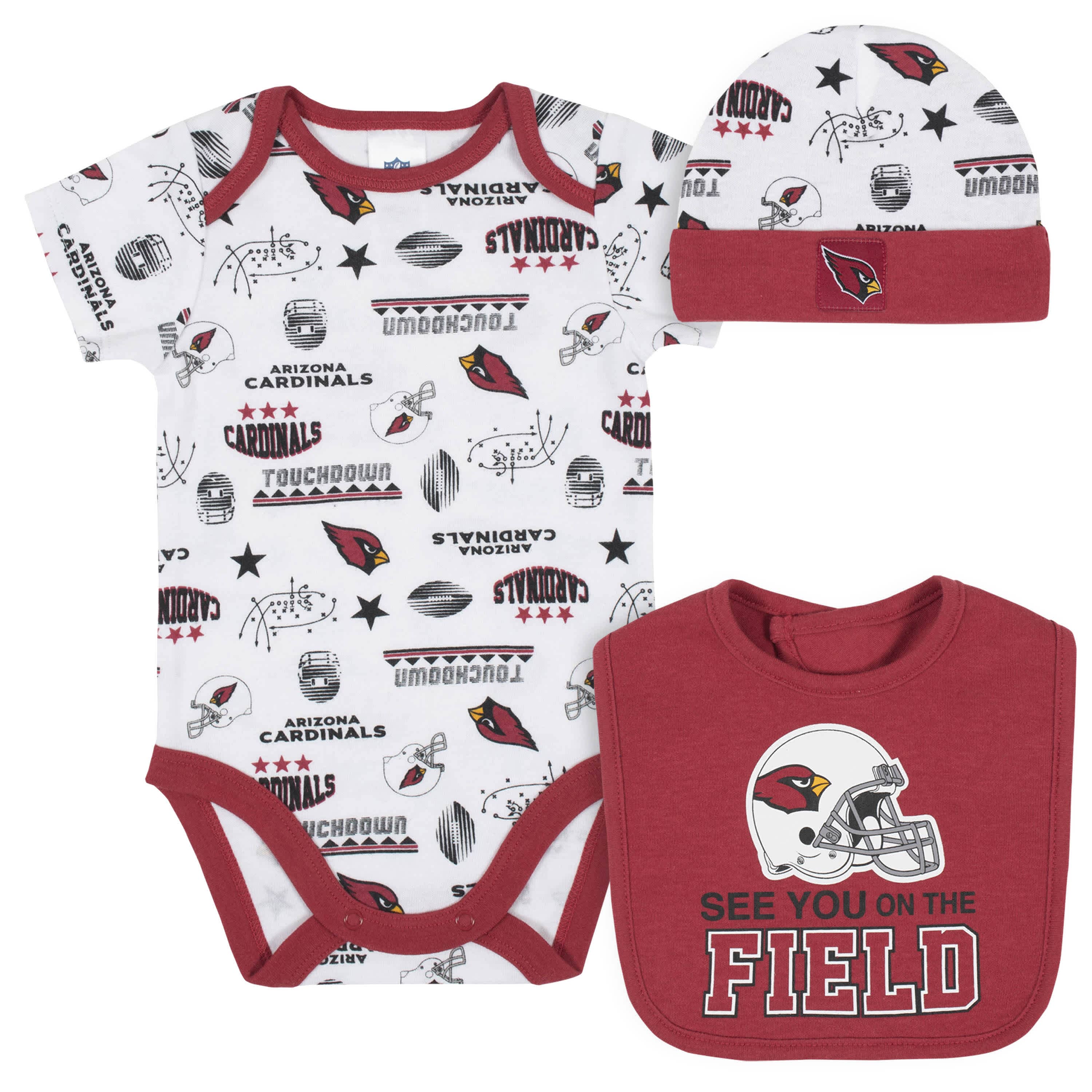 NFL Team Apparel Infant Arizona Cardinals 'Born 2 Be' 3-Pack Bodysuit Set