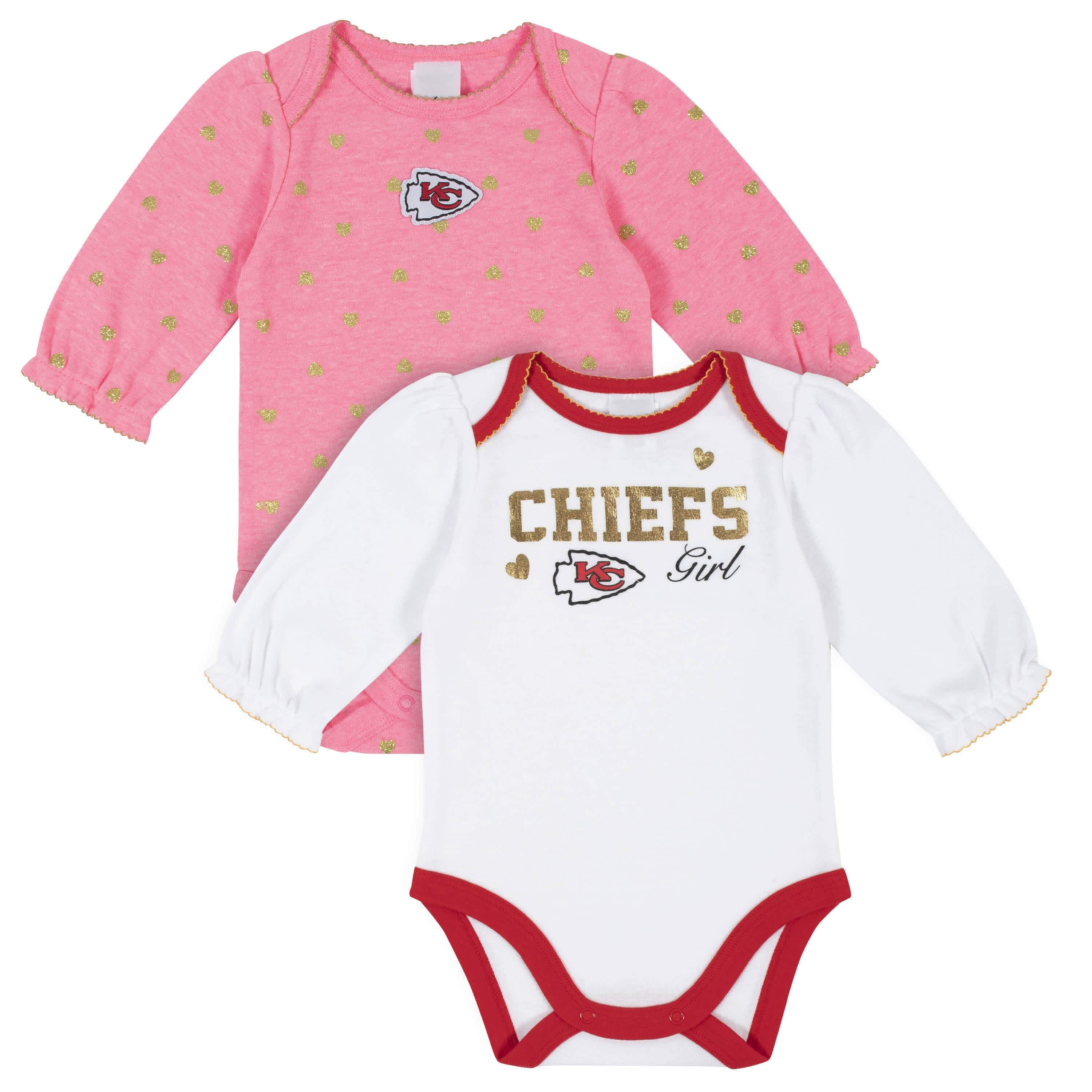 Kansas City Chiefs Baby Girls Long Sleeve Bodysuits – Gerber