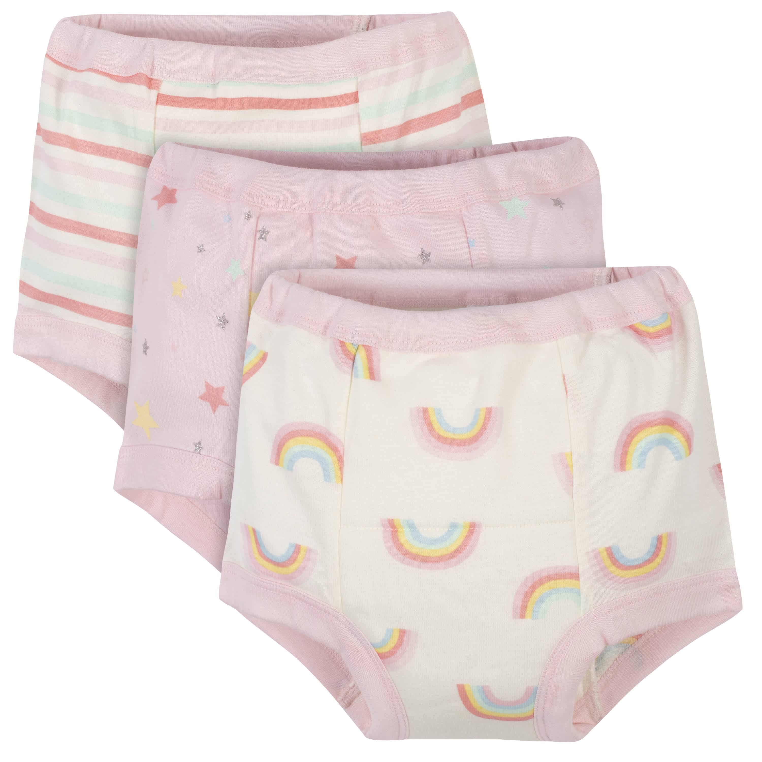 Gerber Toddler Girls Organic Cotton Reusable Training Pants, 3-Pack 