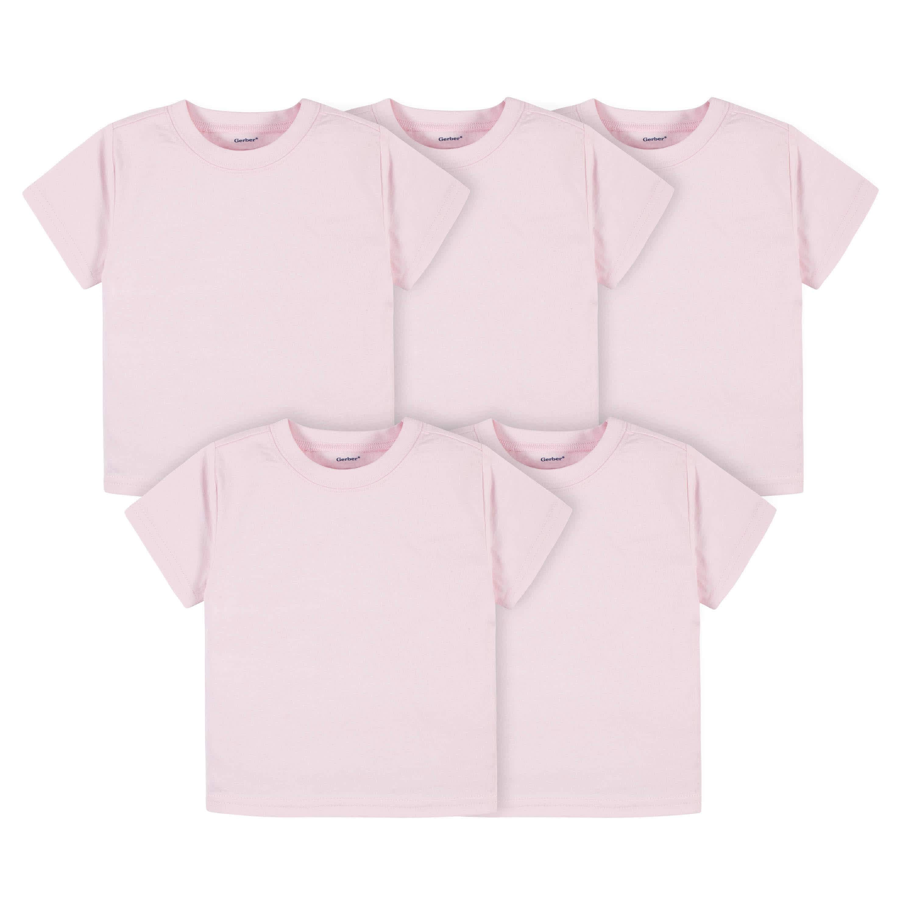 Gerber 5-Pack Infant & Toddler Hot Pink Premium Short Sleeve Tees - 2T
