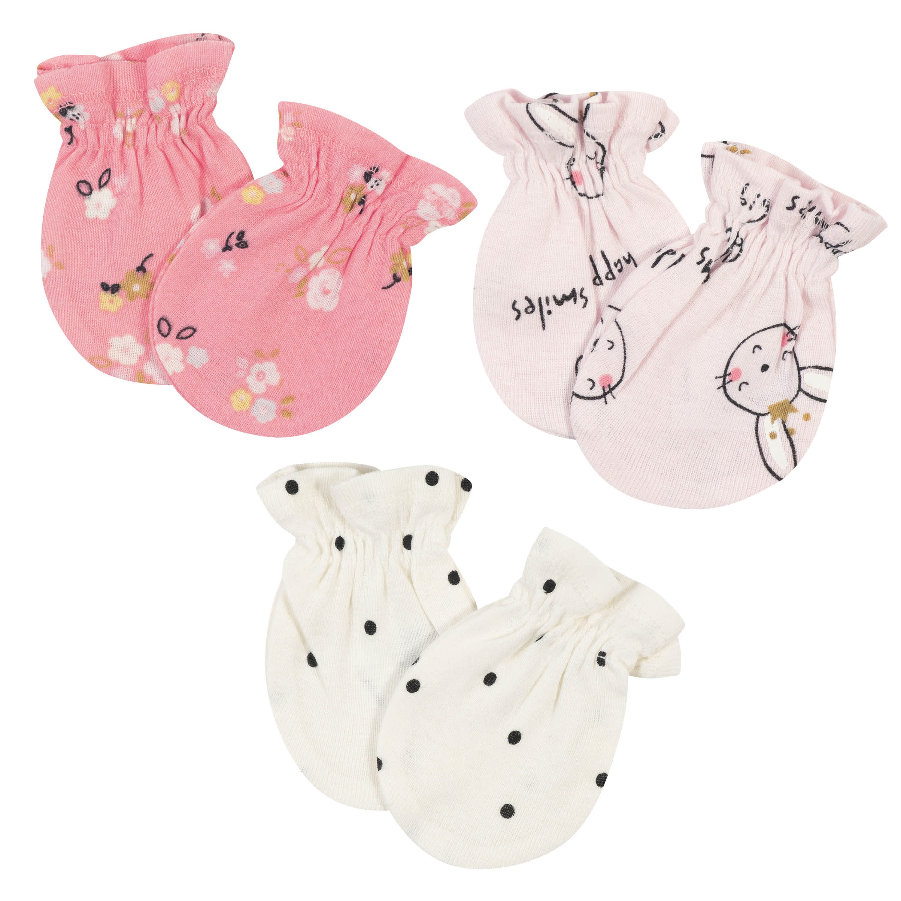 Buy Gerber Childrenswear Gerber 4-Pack Baby Girls Bunny Ballerina No  Scratch Mittens Online