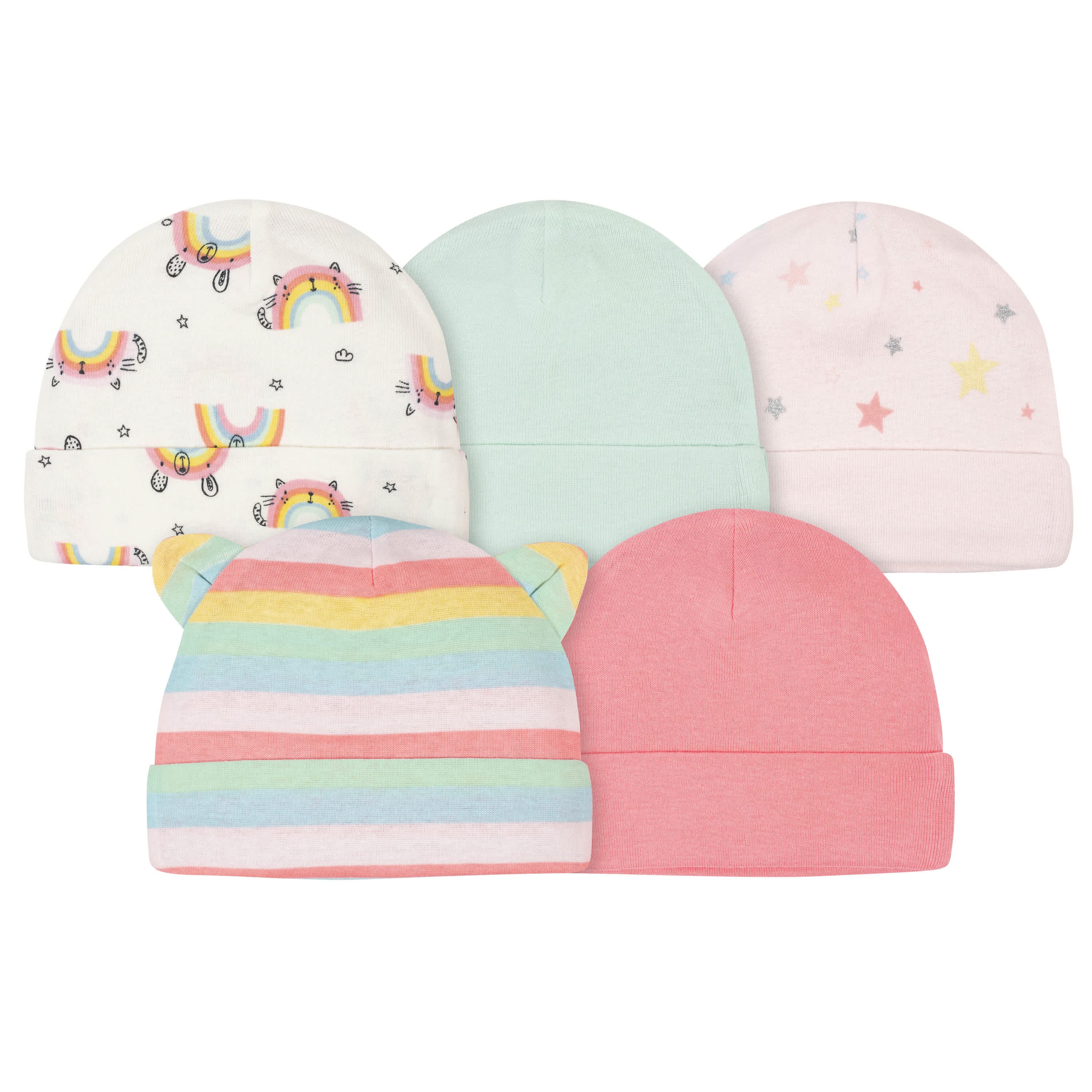 5-Pack Baby Girls Rainbow Caps – Gerber Childrenswear