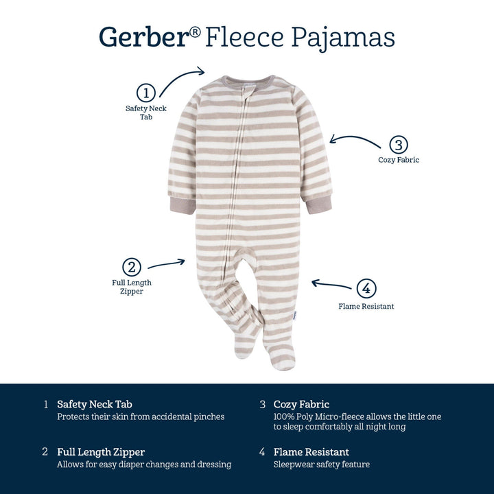 Baby & Toddler Neutral Merry Misprint Footed Fleece Pajamas