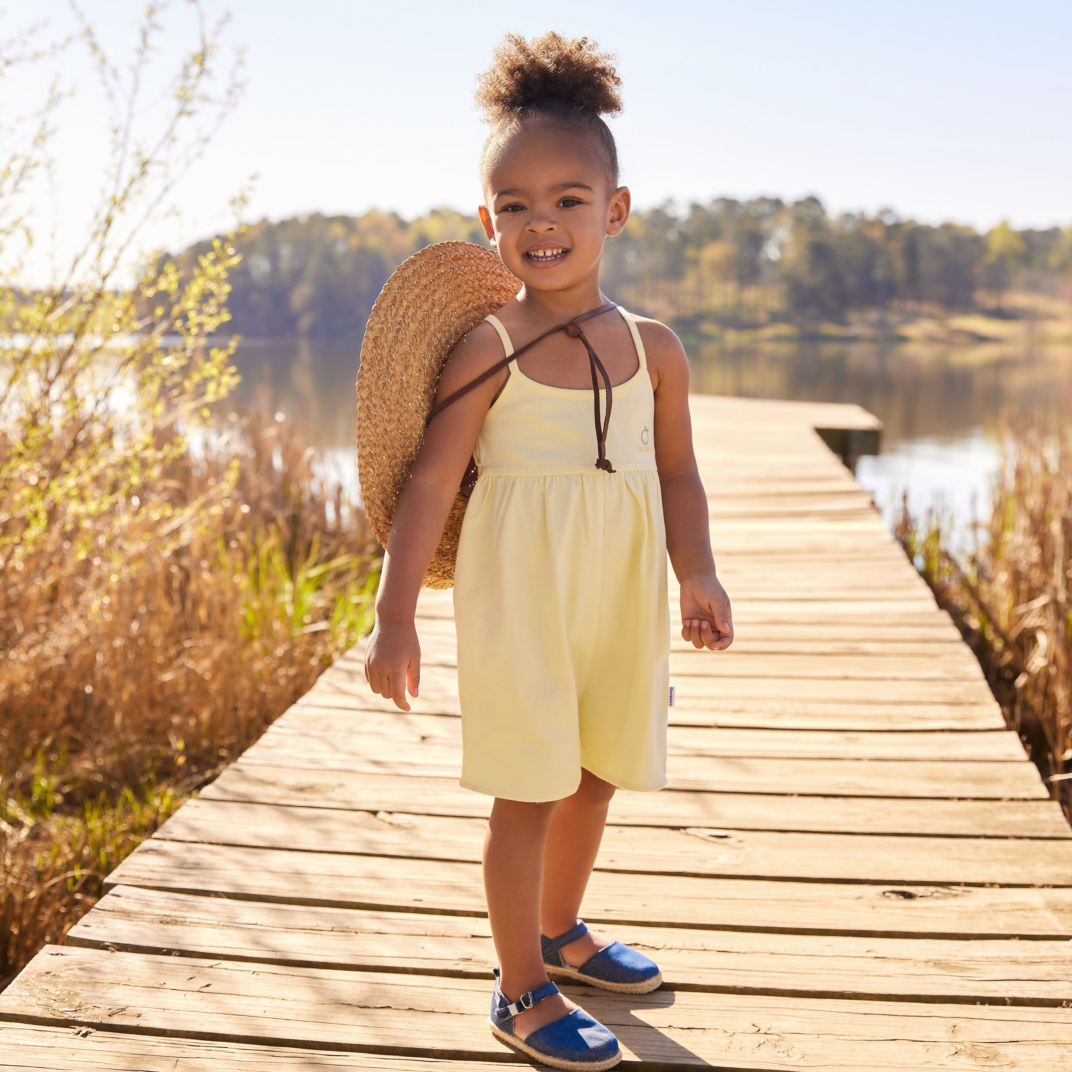 2 Pack Infant and Toddler Girls Yellow Lemons Rompers Gerber Childrenswear