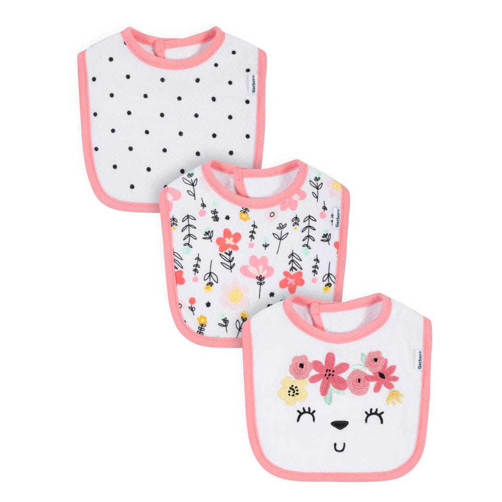 6-Piece Baby Girls Garden Floral Bibs & Burp Cloths