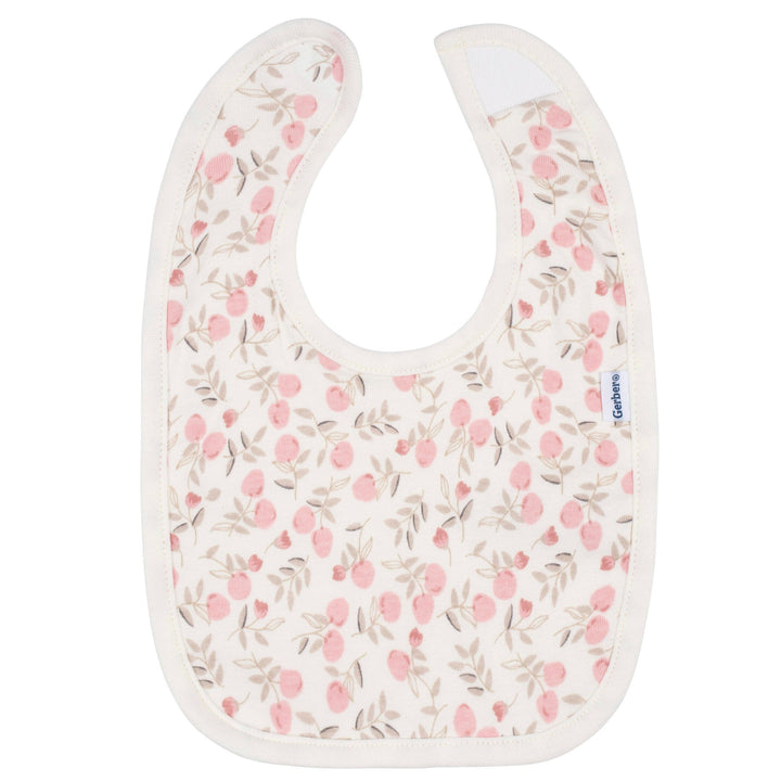 3-Piece Baby Girls Appley Sweet Bibs & Burpcloth Set