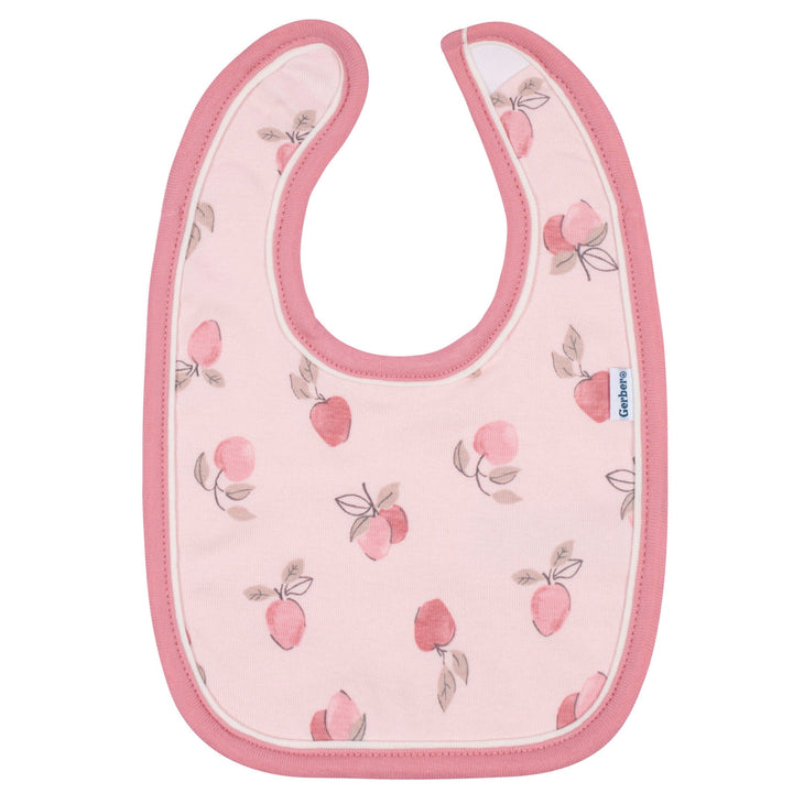 3-Piece Baby Girls Appley Sweet Bibs & Burpcloth Set