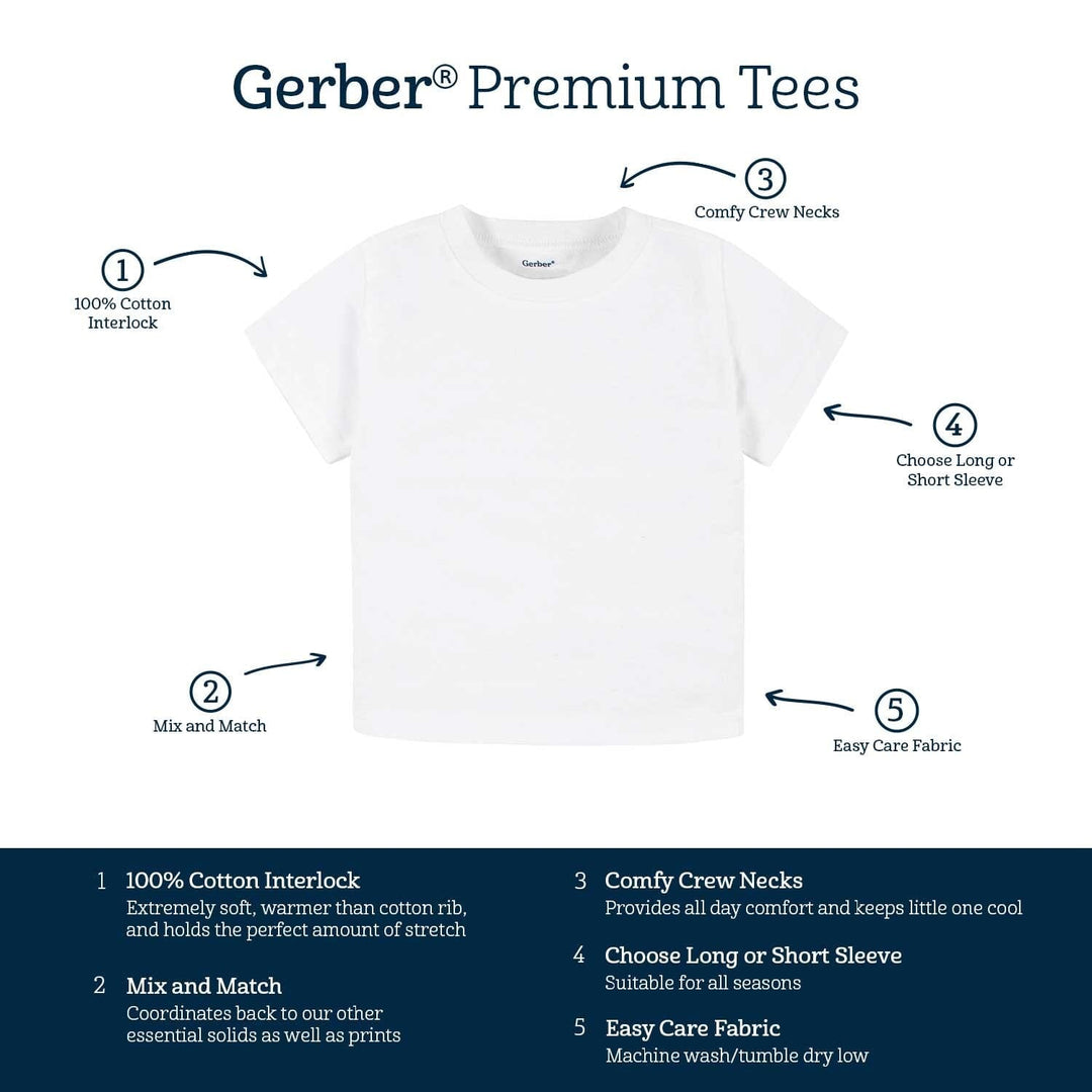 5-Pack Infant & Toddler Kelly Green Premium Short Sleeve Tees – Gerber  Childrenswear