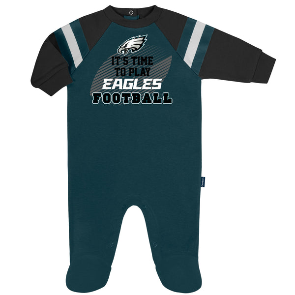 NFL Philadelphia Eagles Baby Boys Short Sleeve Bodysuit Set, 3-Pack