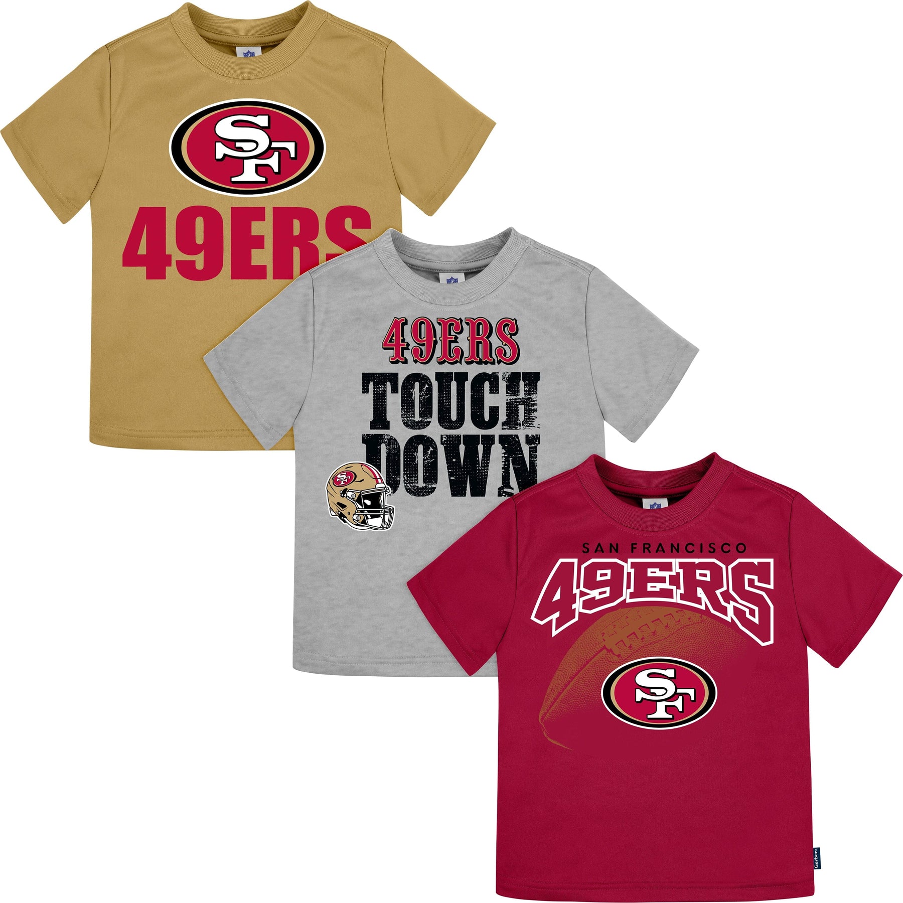 NFL Team Apparel Youth San Francisco 49ers Game Time White T-Shirt