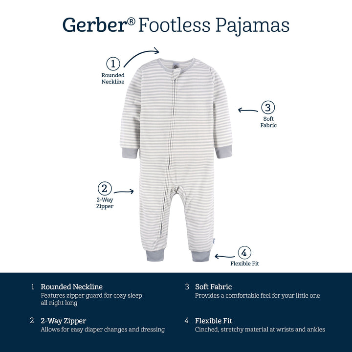 3-Pack Infant & Toddler Boys Skate Footless Pajamas