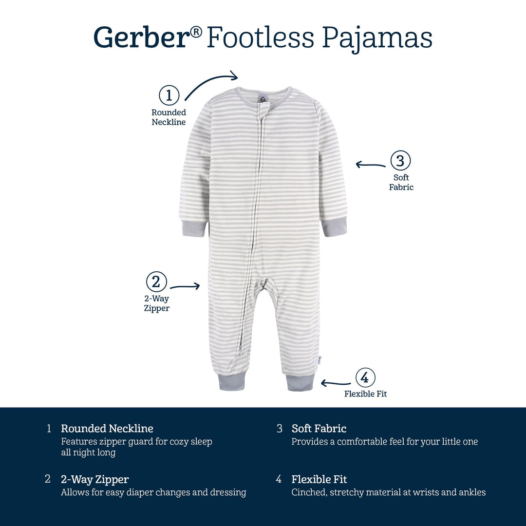 3-Pack Infant & Toddler Boys Jungle Footless Pajamas