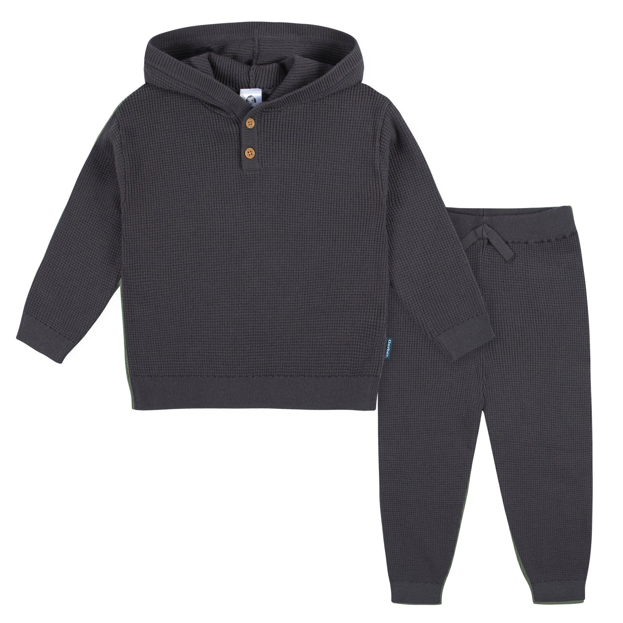 2-piece Toddler Boy Chevron Stripes Colorblock Sweatshirt and Black Pants Set