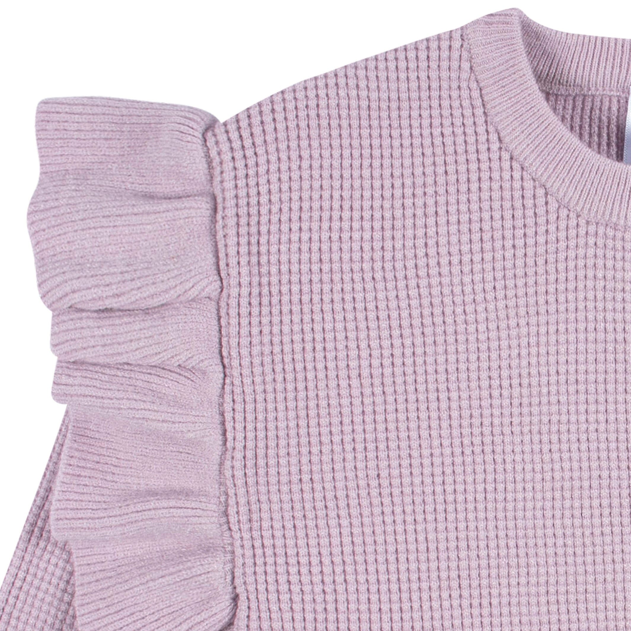 2 Piece Infant and Toddler Girls Lavender Sweater Knit Set