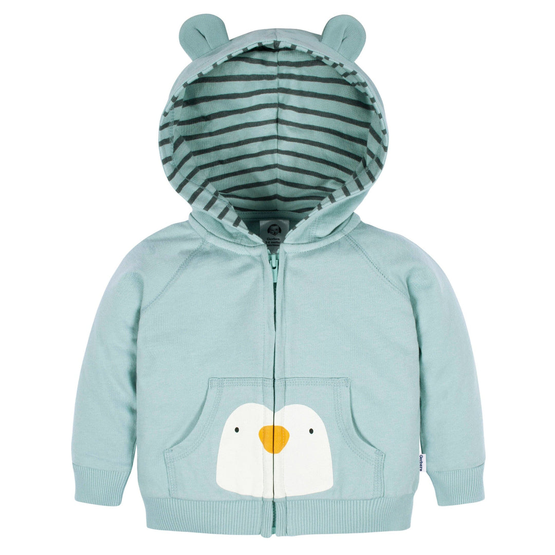Unisex Bear Critter Hoodie, Footed Pants & Bodysuit 3-Piece Set for Baby
