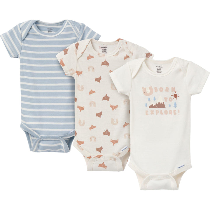 3-Pack Baby Boys Born To Explore Onesies® Bodysuits