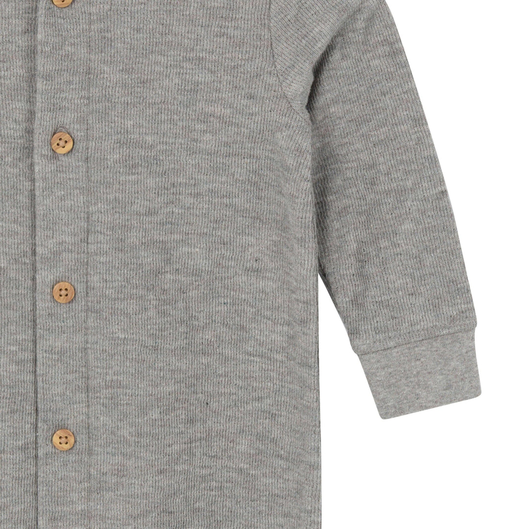 Baby Boys Grey Heather Hooded Romper