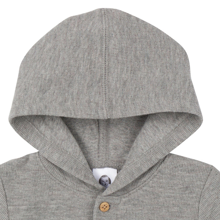 Baby Boys Grey Heather Hooded Romper