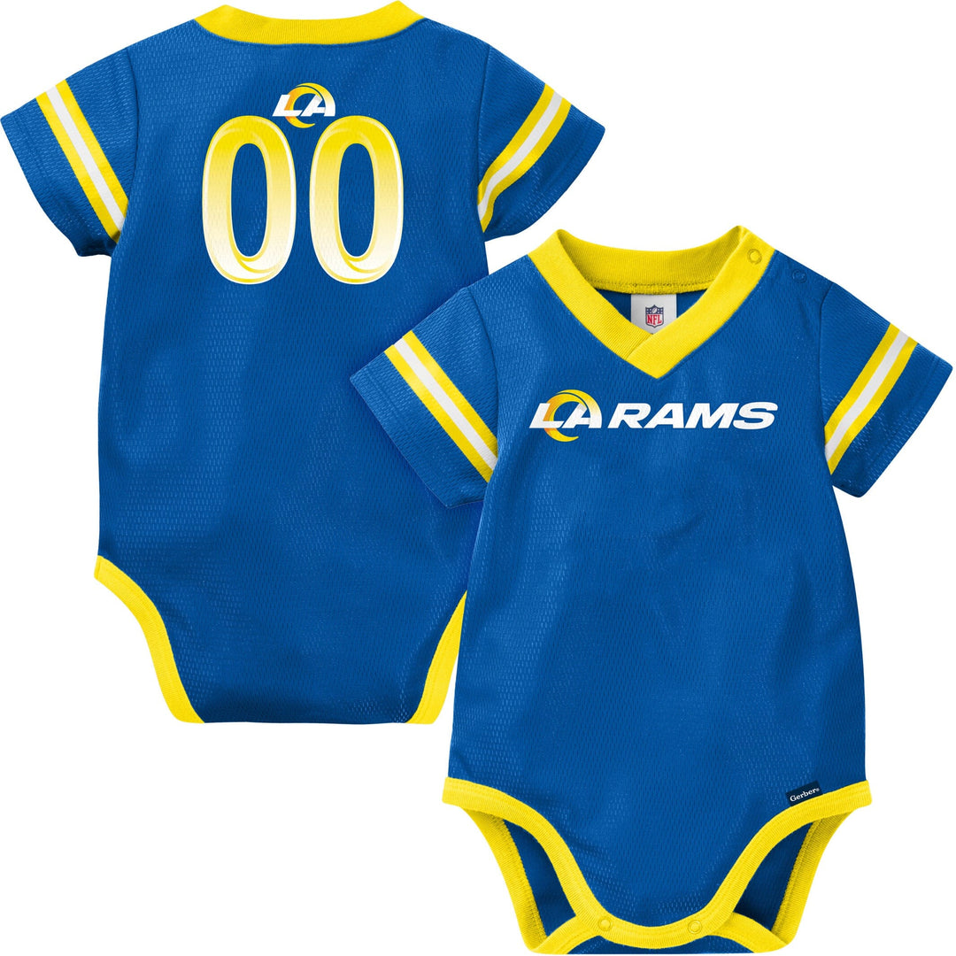 NFL Baby Boys Rams Short Sleeve Jersey Bodysuit - 0-3Mo