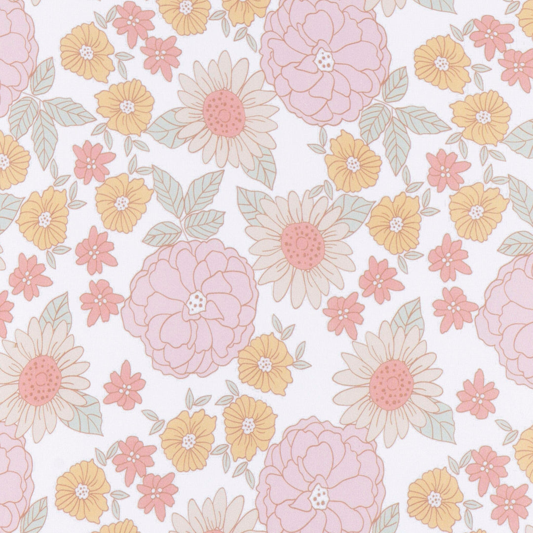 Baby Girls Retro Floral Crib Sheet