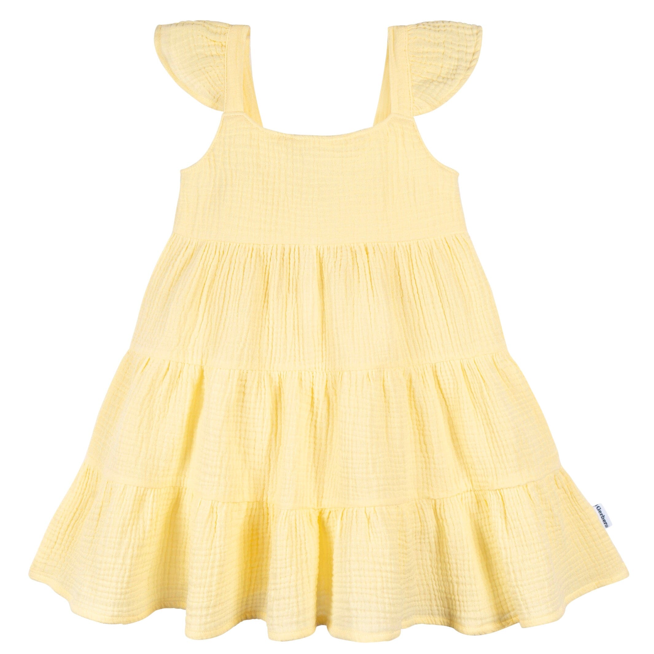 Toddler Girls Yellow Tiered Cotton Gauze Dress – Gerber Childrenswear