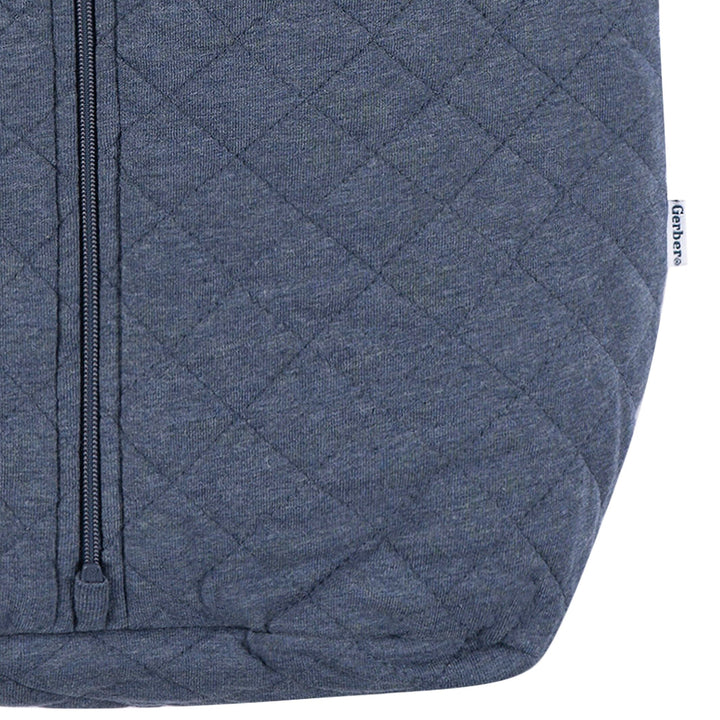 Baby Boys Navy Heather Quilted Wearable Blanket