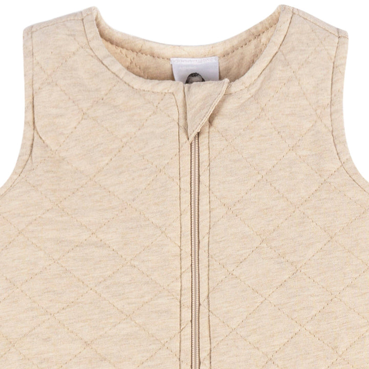 Baby Neutral Oatmeal Heather Quilted Wearable Blanket