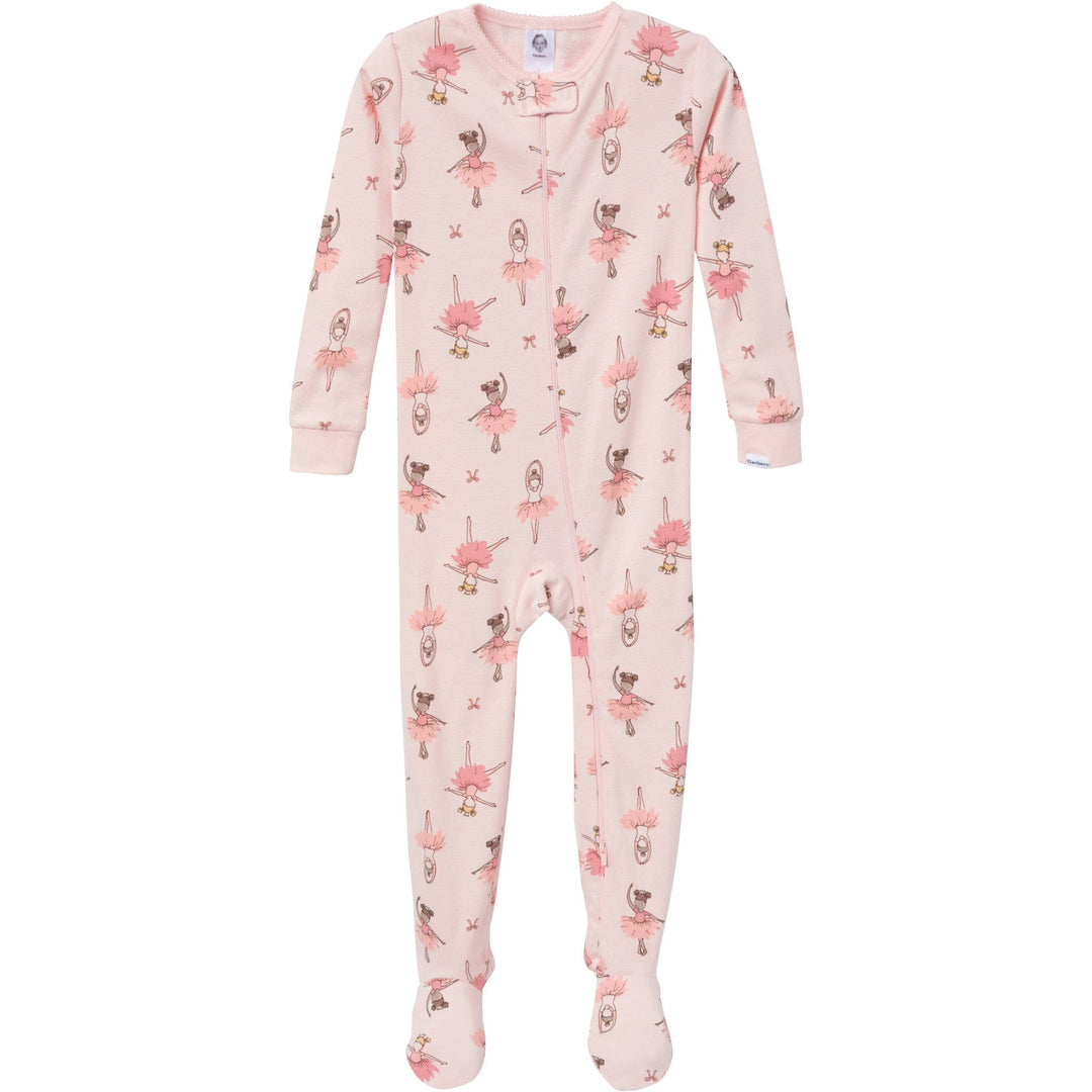 2-Pack Baby & Toddler Girls Ballerinas Snug Fit Footed Pajamas