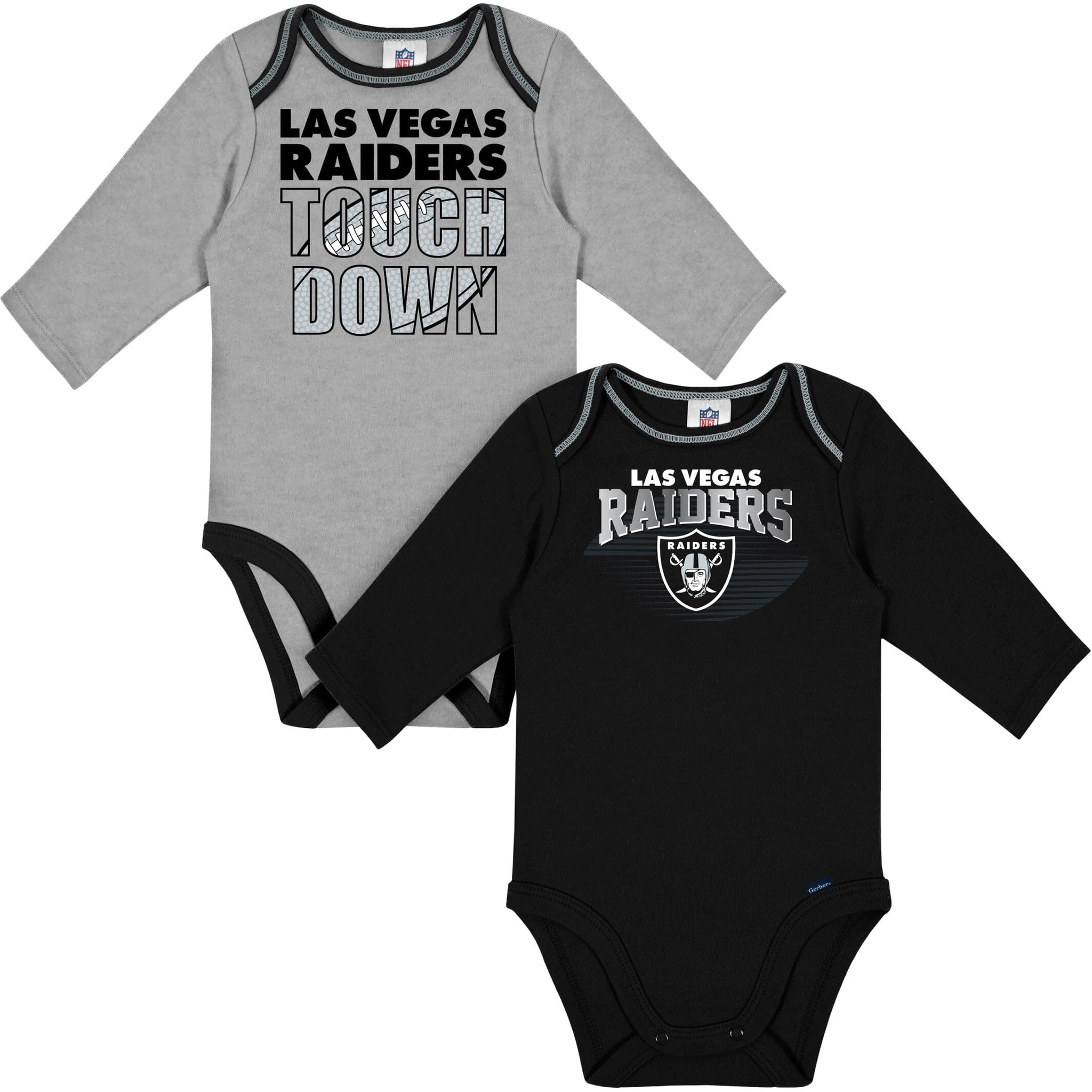 Las Vegas Raiders Newborn & Infant Monterey Tie-Dye 2-Pack Bodysuit Set -  Silver/White