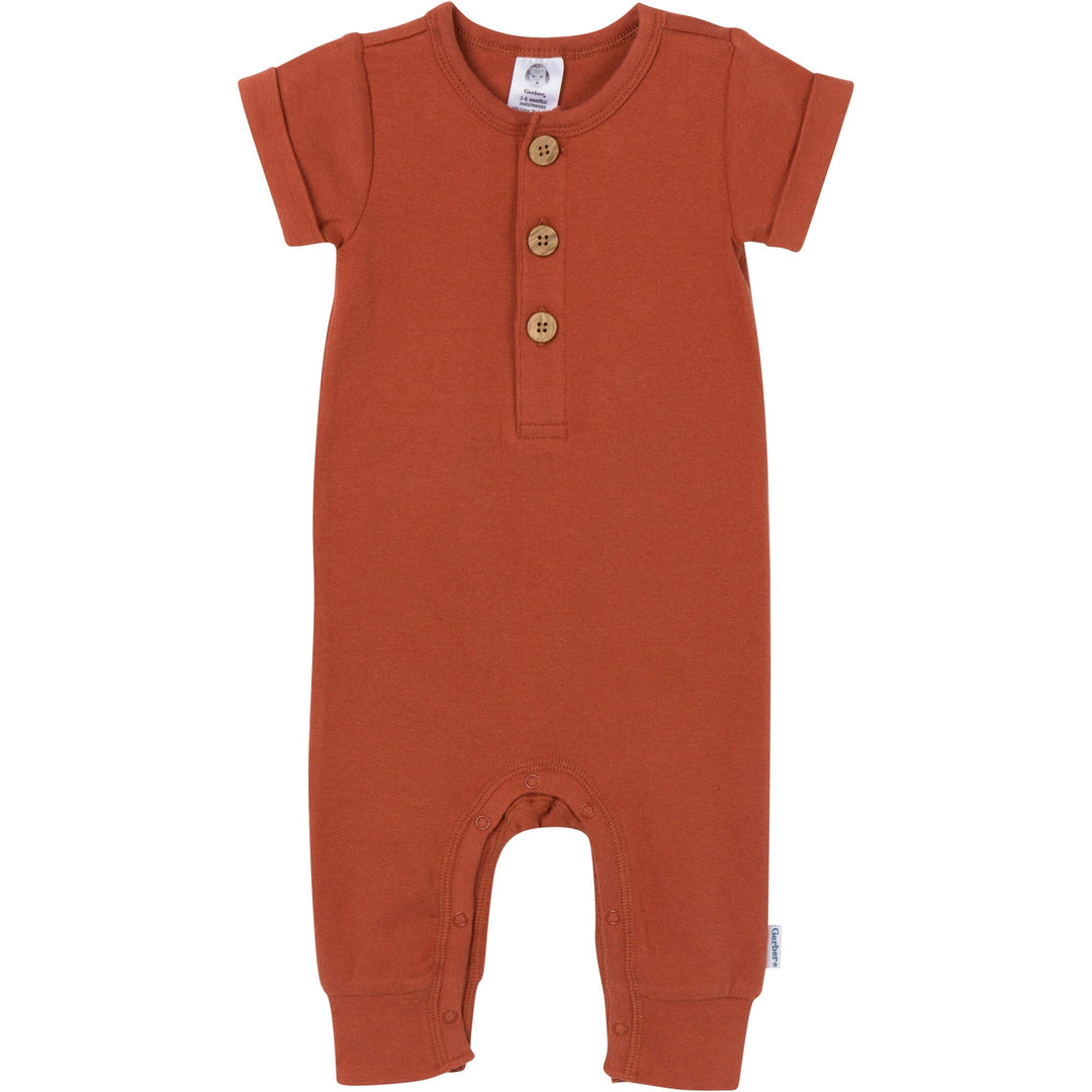 2-Pack Baby Boys Rust/Olive Romper