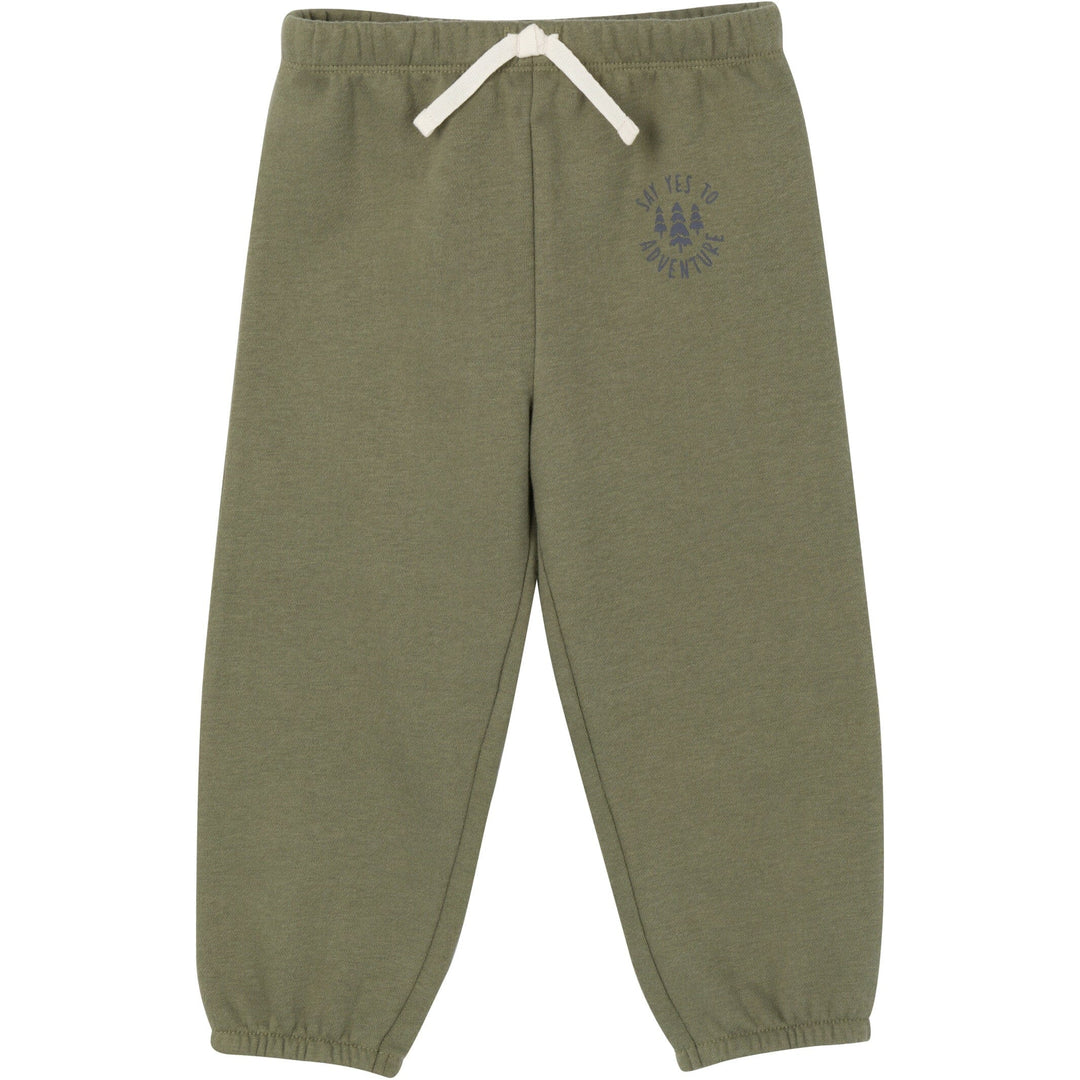 2-Piece Baby & Toddler Boys Olive Fleece Set